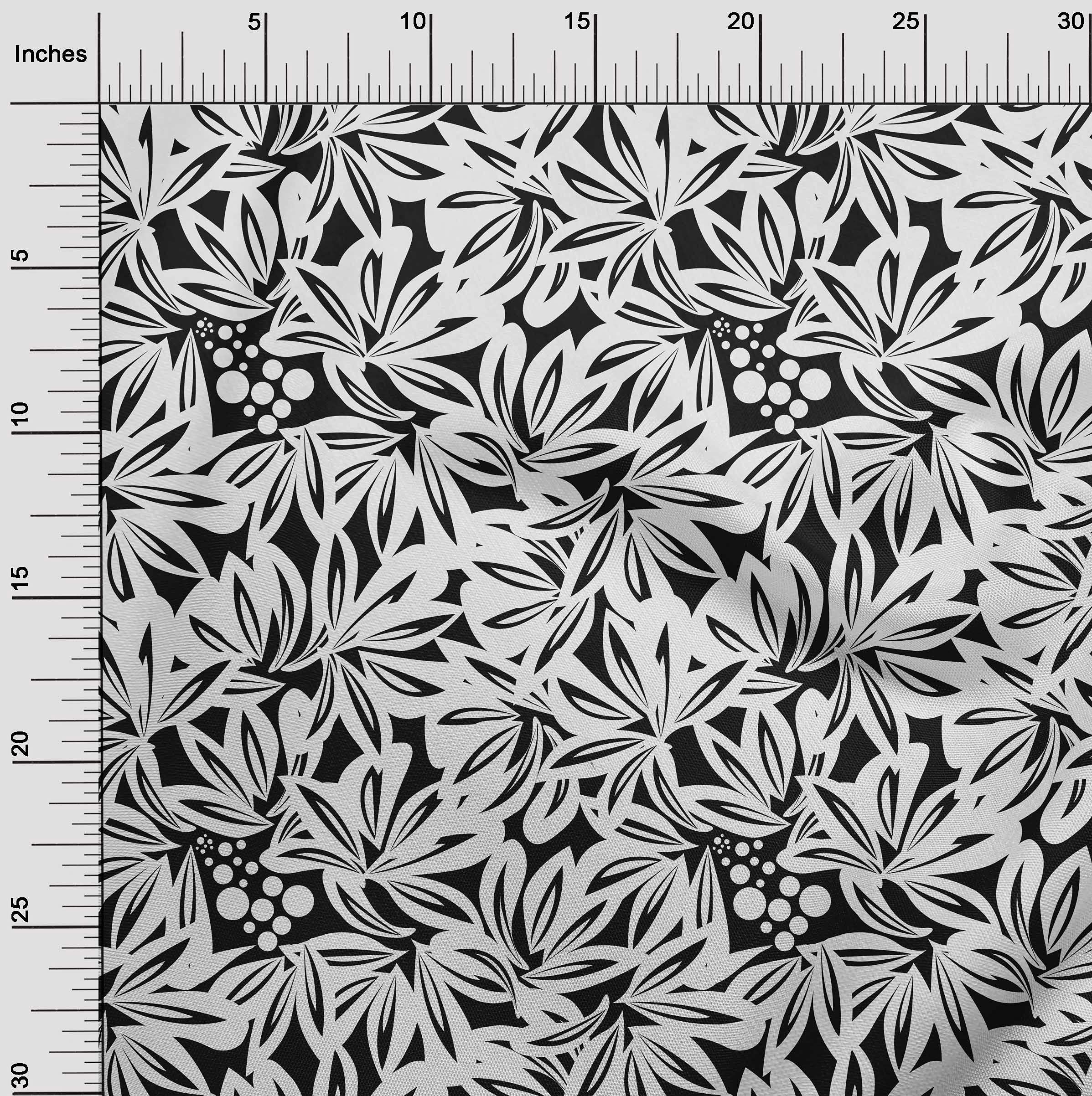oneOone Rayon White Floral Printed Fabric - 56 Inch Wide Sewing Material for DIY Clothing, Dresses & Home Decor | Premium Quality by The Yard