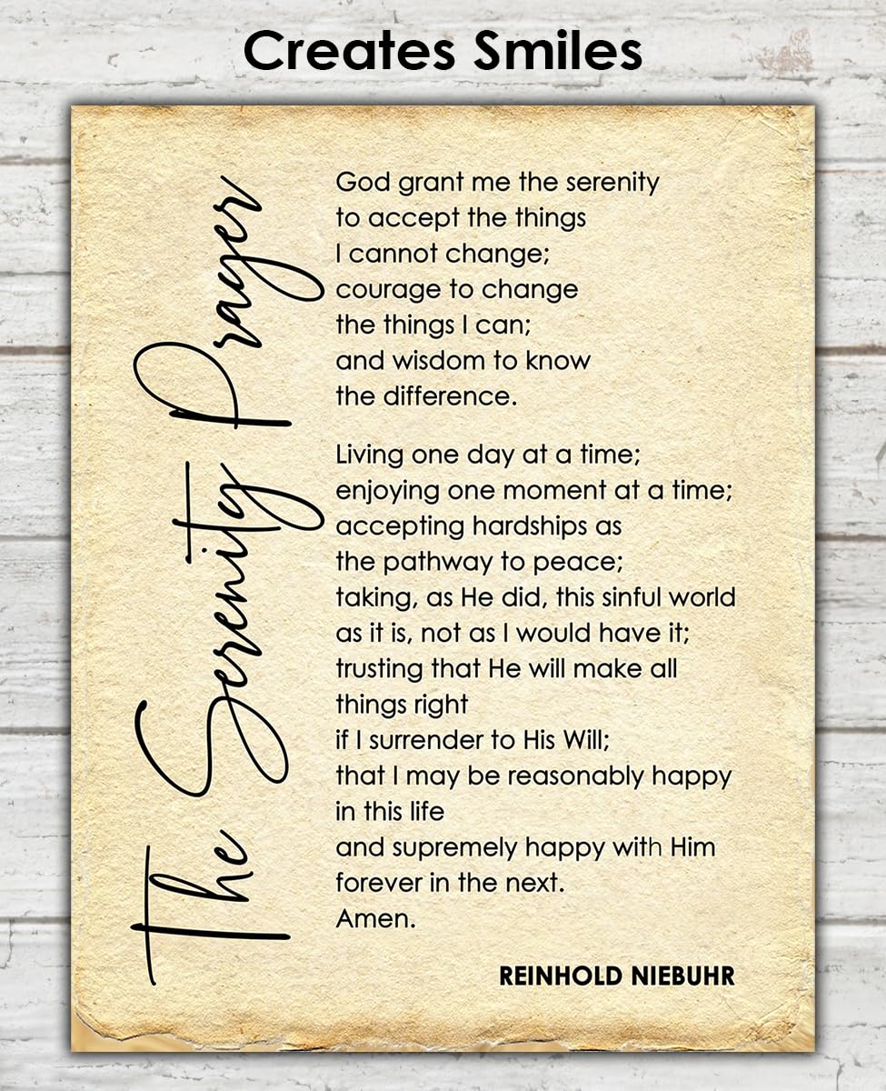 Serenity Prayer Wall Art - Inspirational Bible Verses for Home & Office Decor
