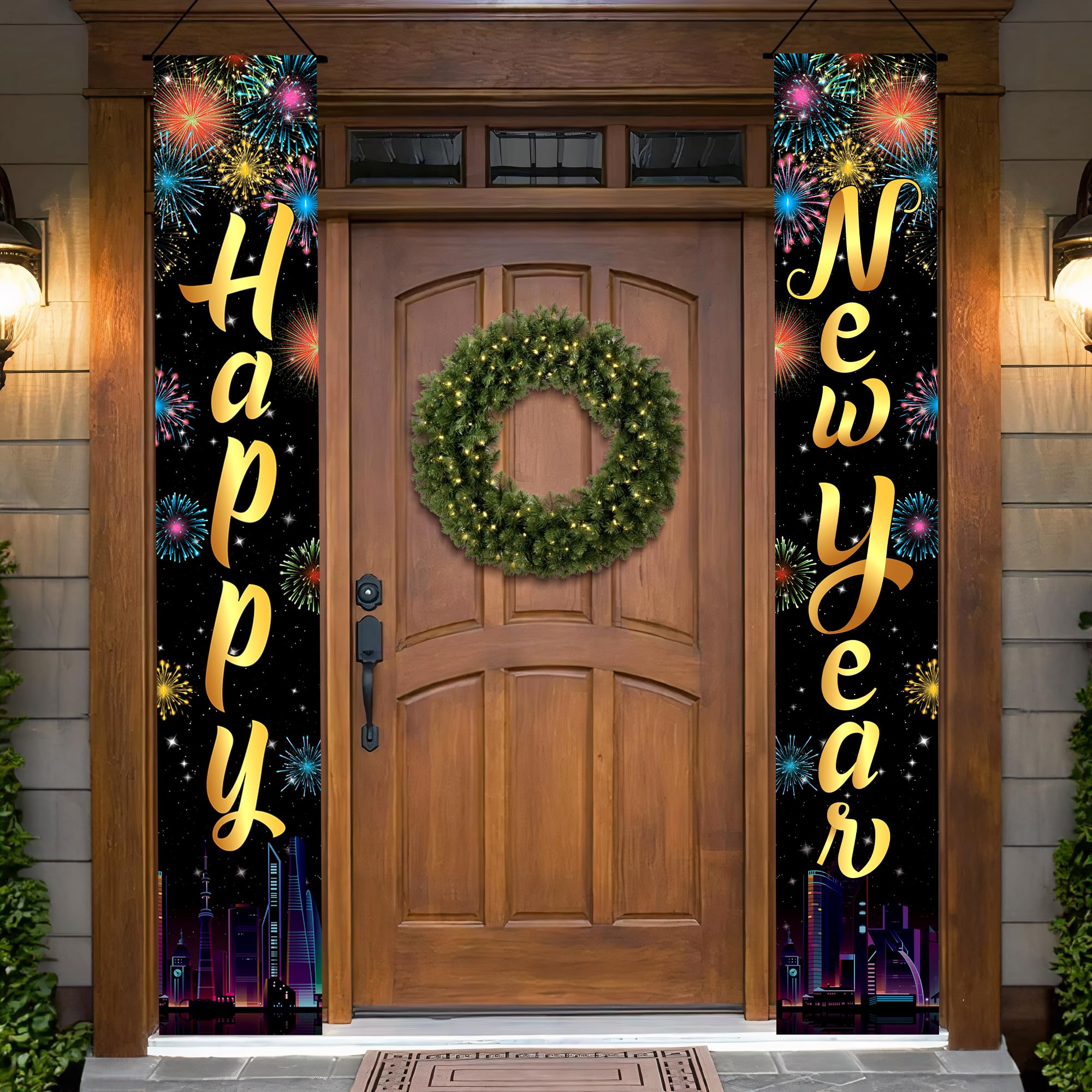 KatchOn Happy New Year 2025 Door Banner - 72x12 Inch Large New Year's Eve Party Decoration | Festive Holiday Banner for Home, Office & Outdoor Celebrations | Perfect for New Year Countdown, NYE Parties & Holiday Decor