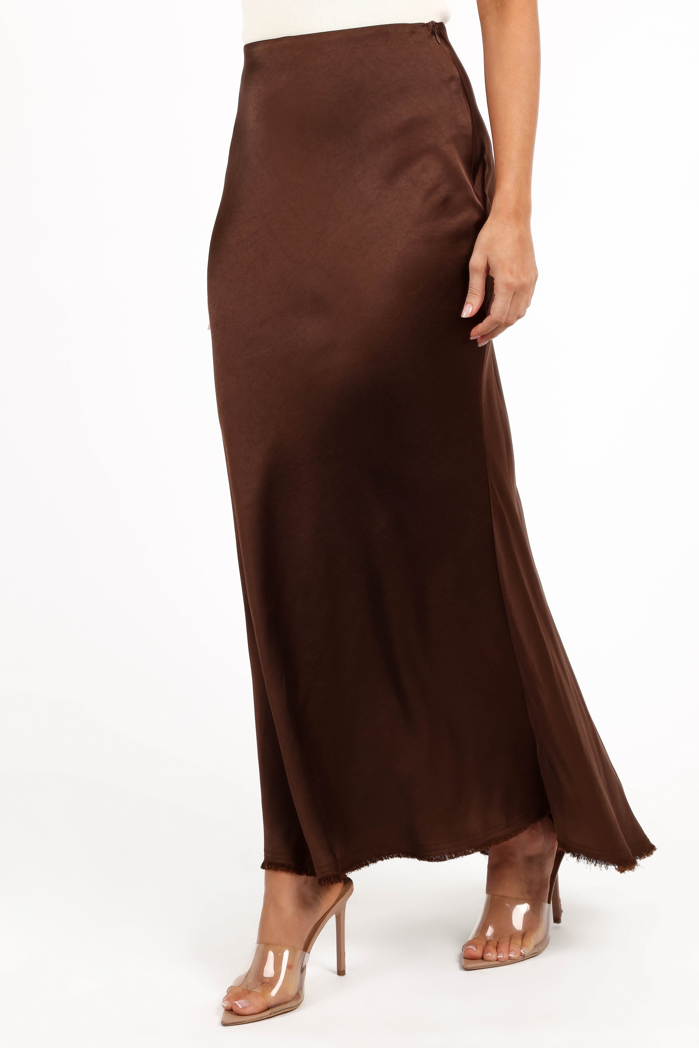 Kora Midi Skirt for Women - Brown A-Line Skirt with Pockets | Perfect for Office, Date Night & Casual Outfits