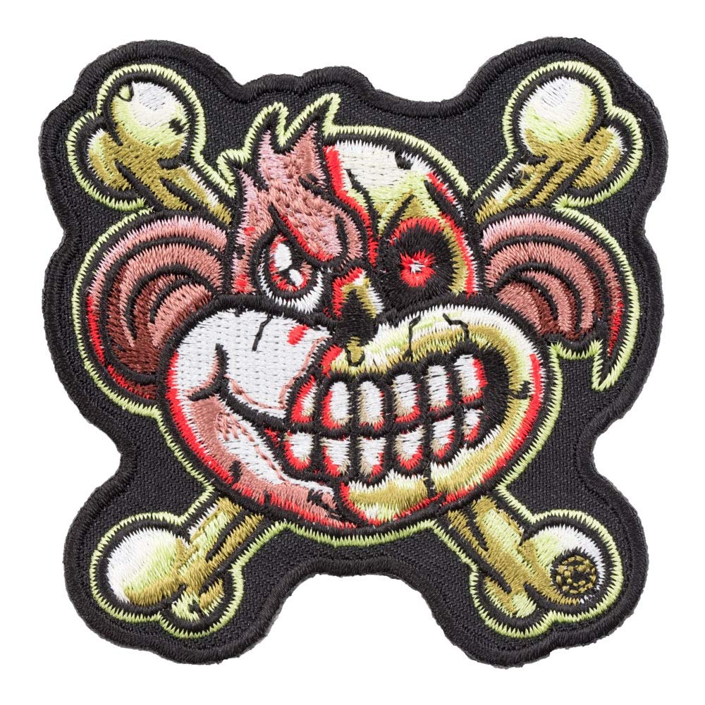 Zombie Monkey Bones Iron On Patches for Clothing & Jeans - 3x3 Inch Embroidered DIY Sew On Patches for Jackets, Bags & Accessories - Decorative Halloween Costume & Punk Style Outfit Patches