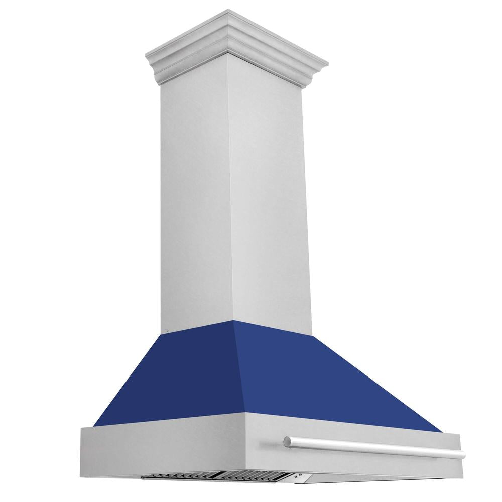 ZLINE 36 Inch Stainless Steel Wall Mount Range Hood with Satin Finish & Stainless Steel Handle (8654SNX 36) - Powerful Kitchen Ventilation for Gas Stoves & Cooking Areas