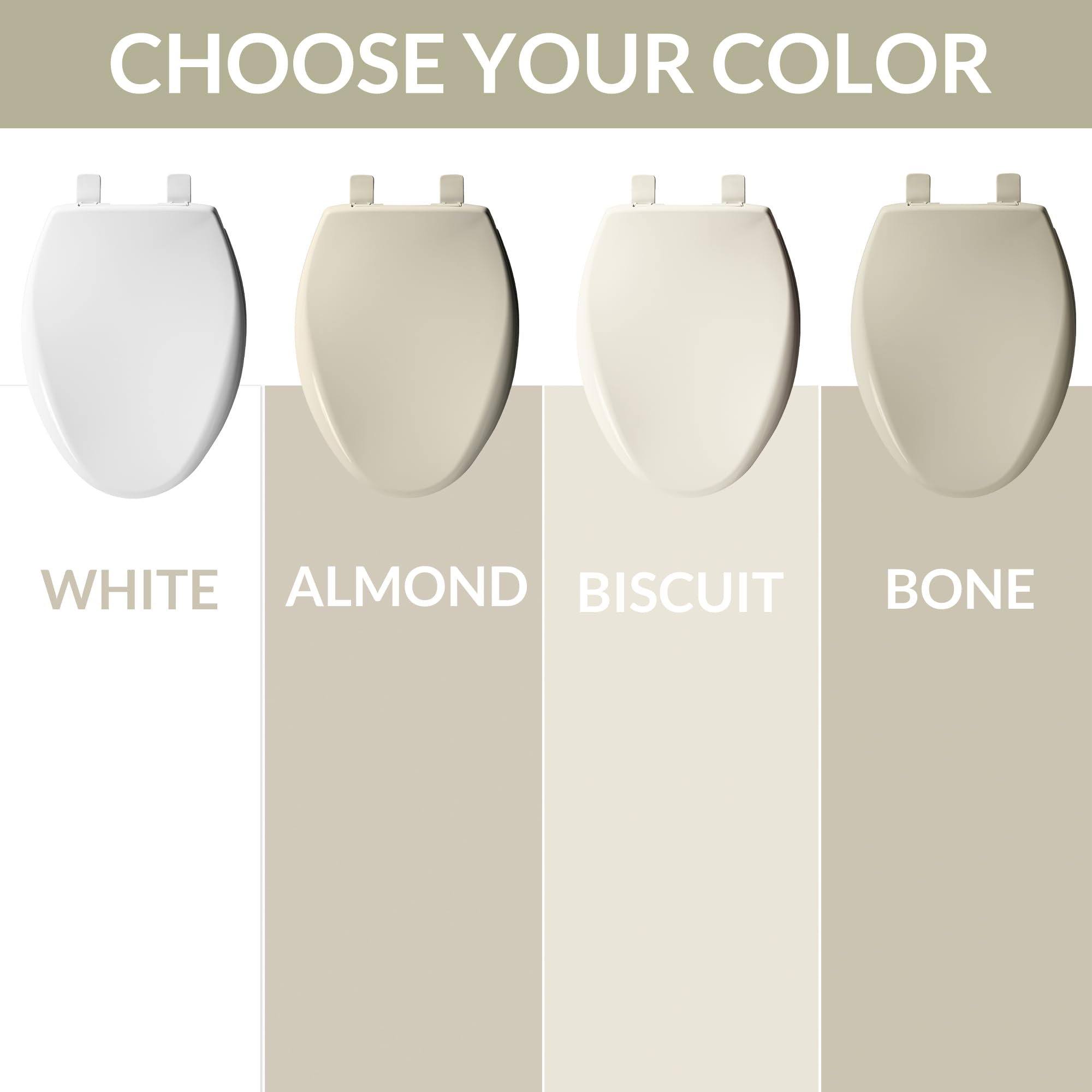 Bemis Aurora Slow Close Toilet Seat - White Elongated Plastic Toilet Seat with Easy Clean Hinges & Adjustable Fit for Perfect Installation | Ideal for Bathroom Upgrade, Home Renovation & Modern Households