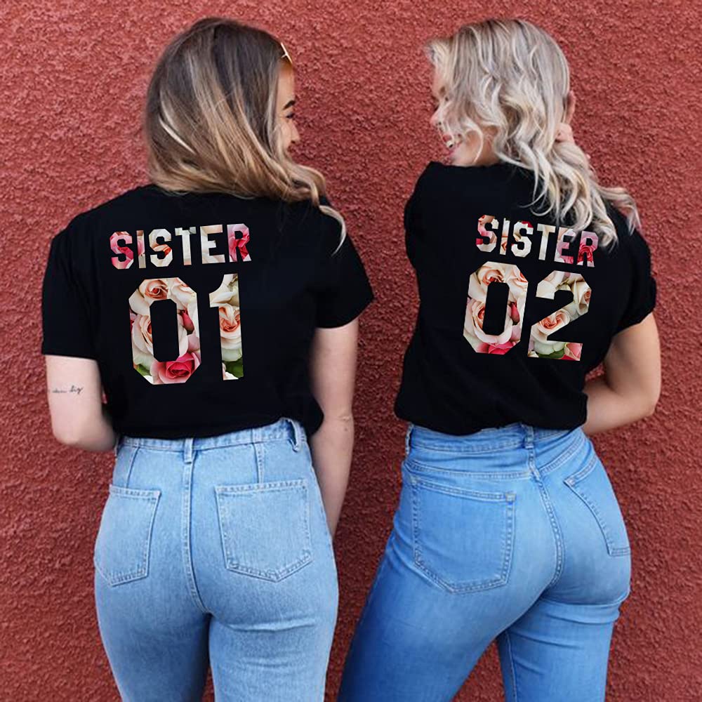 Soul Couple Best Friend Matching BFF Shirts for Women - Sister T-Shirts in 8 Colors - Perfect for Birthdays, Anniversaries, and Girls' Night Out