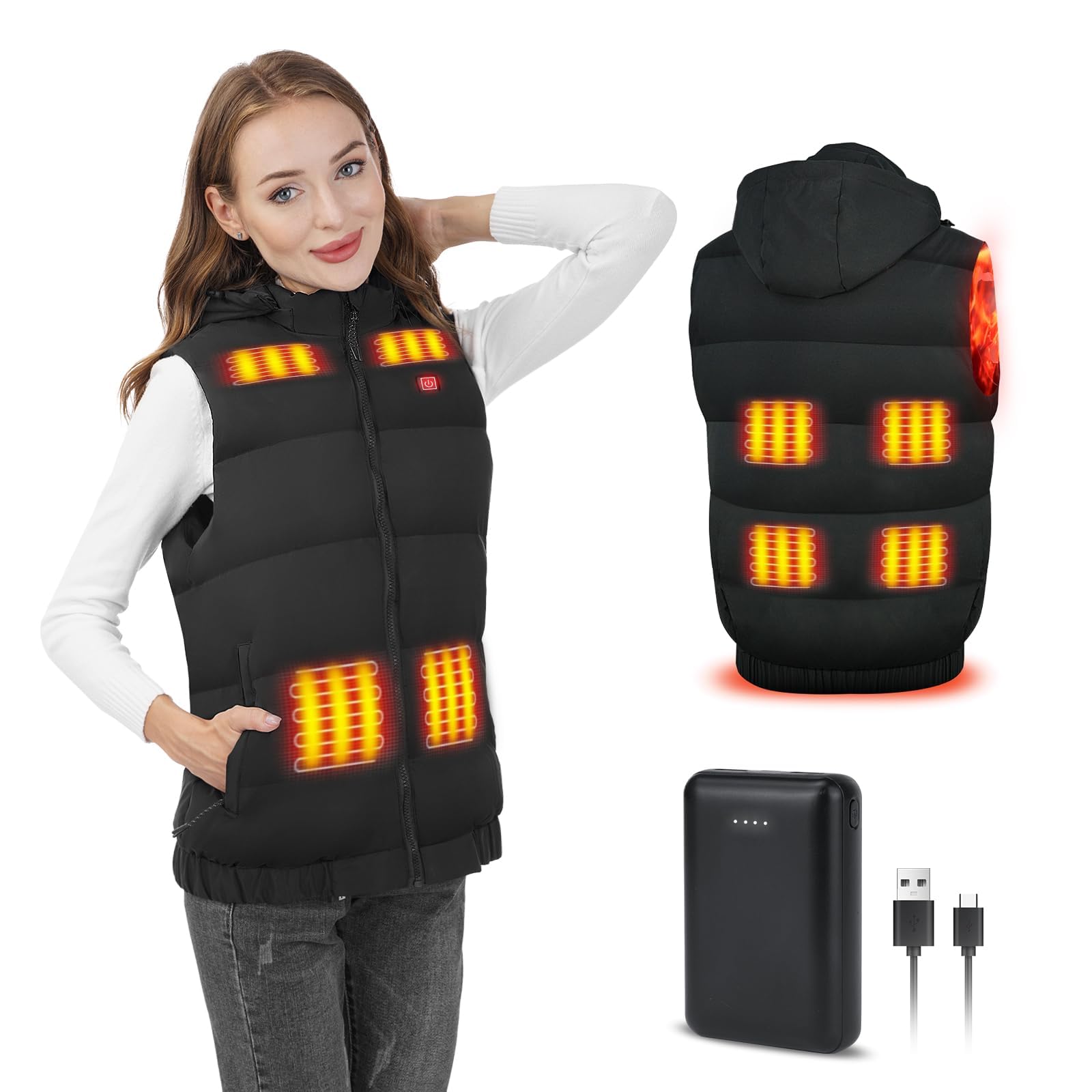 Rrtizan Heated Vest for Men & Women - Lightweight Electric Warming Jacket with Rechargeable Battery Pack - Perfect for Winter Outdoor Activities, Hunting, Skiing, and Cold Weather Adventures