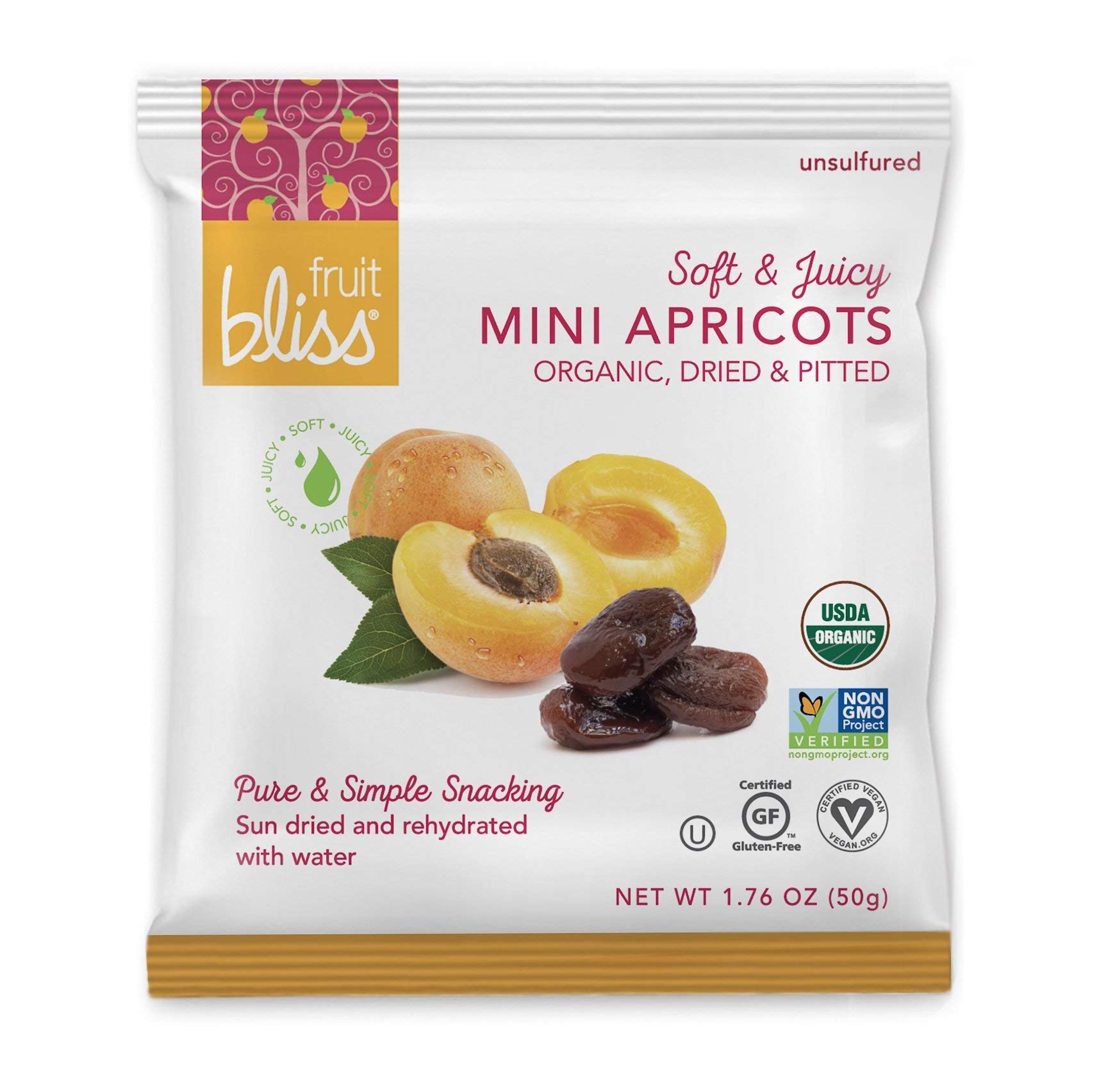 Organic Unsulfured Turkish Dried Apricots - Non-GMO, Gluten-Free Healthy Snack - 12 Pack (1.76 oz Each) - Perfect for On-the-Go, Post-Workout & Kids Lunch Boxes