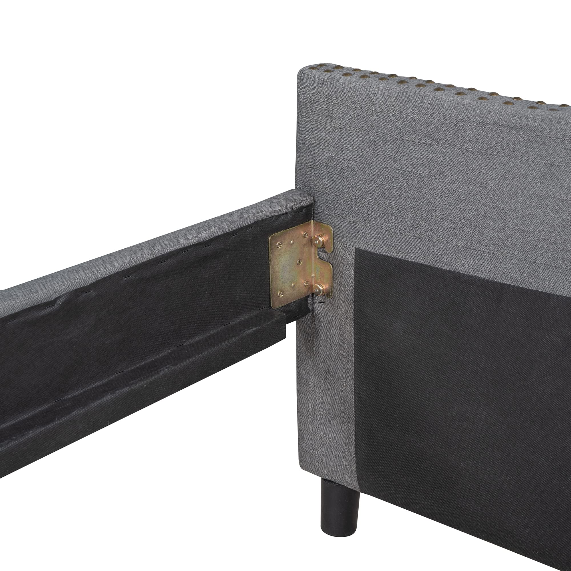 LZ LEISURE ZONE Full Size Upholstered Daybed with Storage Drawers & Wood Slat Support - Modern Gray Daybed for Guest Room, Dorm, or Small Space