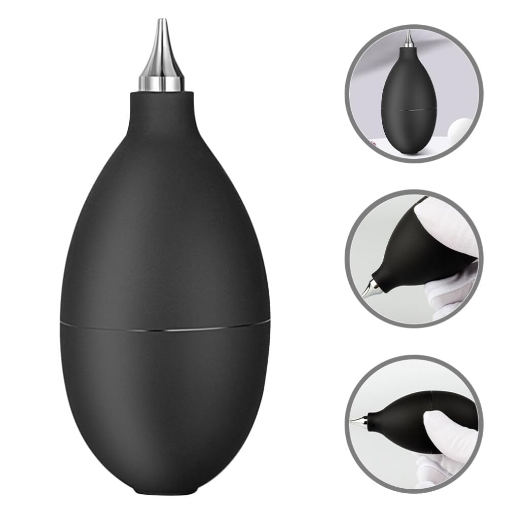 Gatuida Rubber Air Blower Pump - Handheld Compressed Air Bulb for Dust Cleaning, Keyboard Cleaning, Camera Lens Blower, and Inflating Small Items (Black)