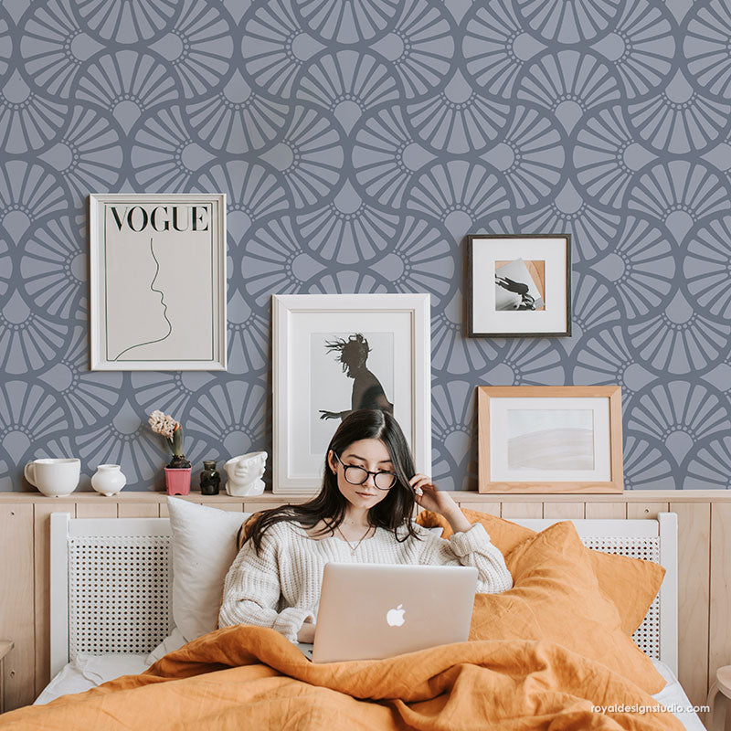 Asahi Wall Stencil - DIY Home Decor, Creative Painting Template for Walls, Furniture & Crafts - Perfect for Bedroom, Nursery, Living Room & Accent Walls