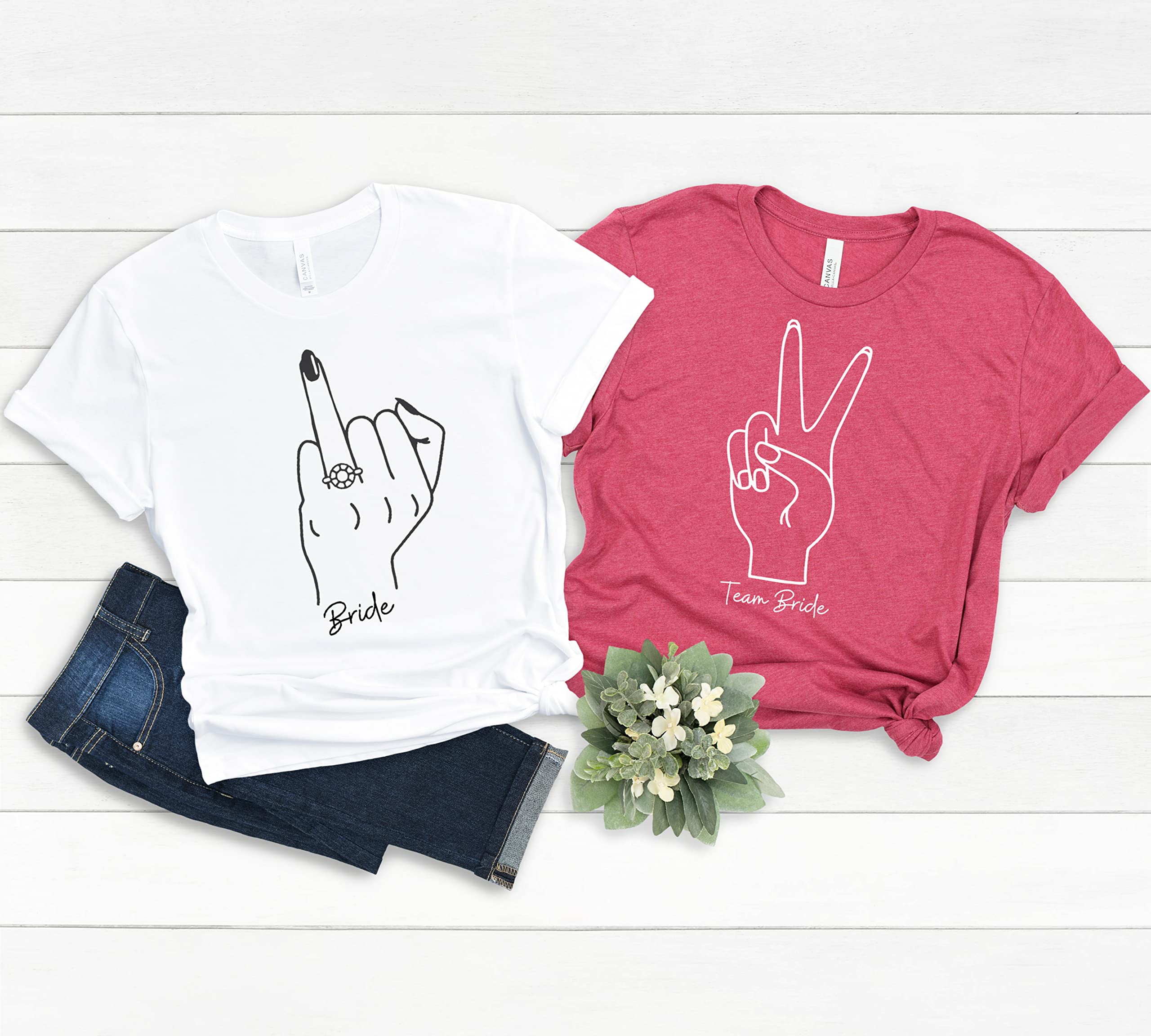 Team Bride T-Shirt - Cute Bridal Party Shirts for Bachelorette & Wedding - Perfect for Bride Squad, Bridesmaids & Wedding Events