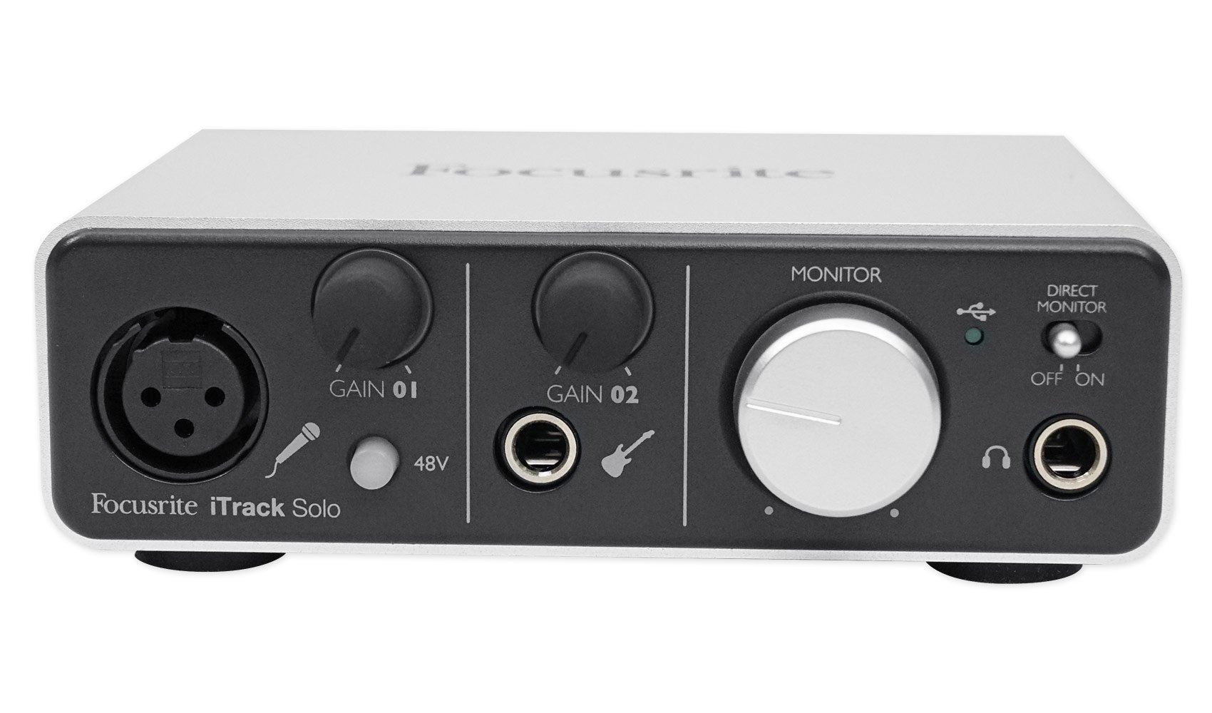 Focusrite iTrack Solo Lightning USB Audio Interface with Studio Microphone & Cable - Perfect for Podcasting, Music Recording & Home Studio Setup