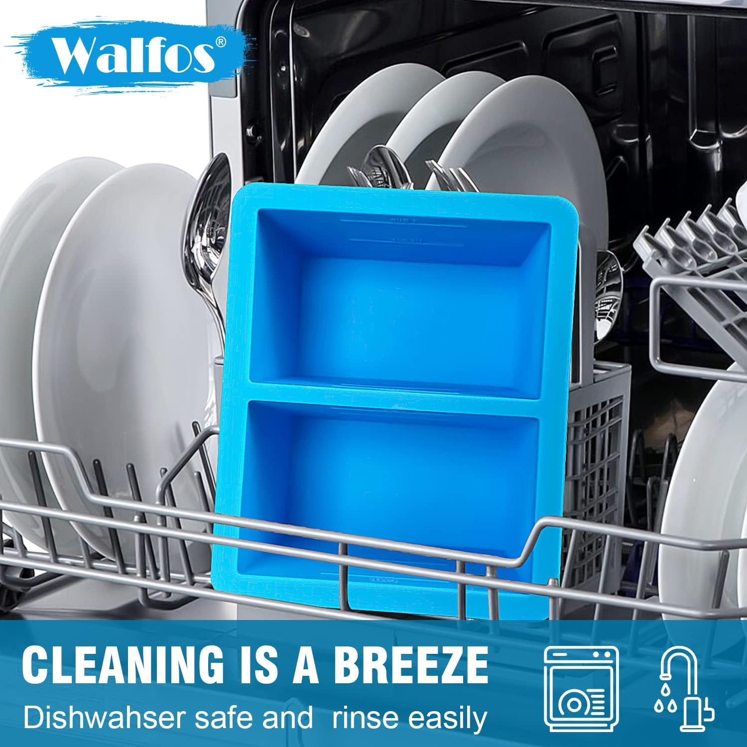 Walfos 1-Cup Silicone Soup Freezer Containers with Lids (3-Pack) - BPA-Free Freezing Cube Trays for Soup, Broth, Sauce Storage - Prevents Freezer Odor & Spills - Ideal for Meal Prep, Baby Food, Leftovers & Stock Making