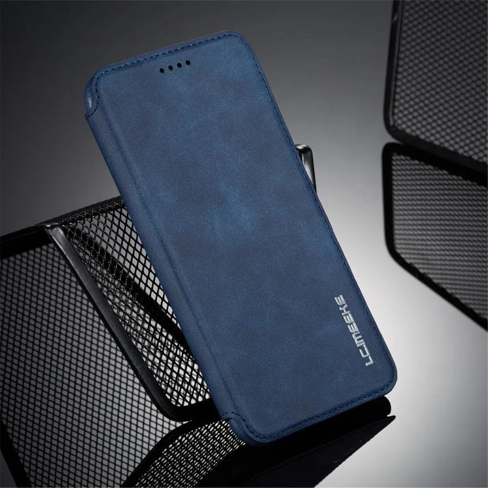 Samsung Galaxy S24 Leather Stand Cover Case - Premium Protective Phone Cover with Kickstand for Hands-Free Viewing - Perfect for Watching Videos, Video Calls, and More