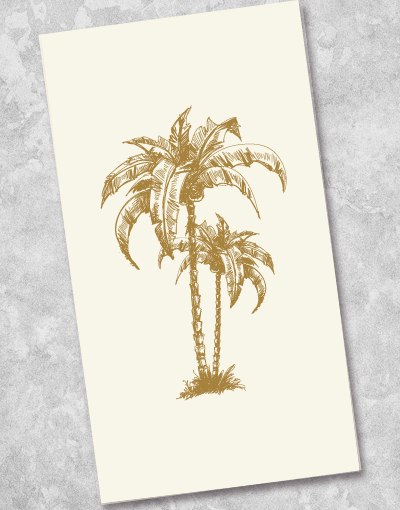 Golden Palm Tree Guest Towel Napkins (40 Count) - Premium Decorative Paper Napkins for Parties, Weddings & Home Decor - Elegant Disposable Towels for Dining & Special Events