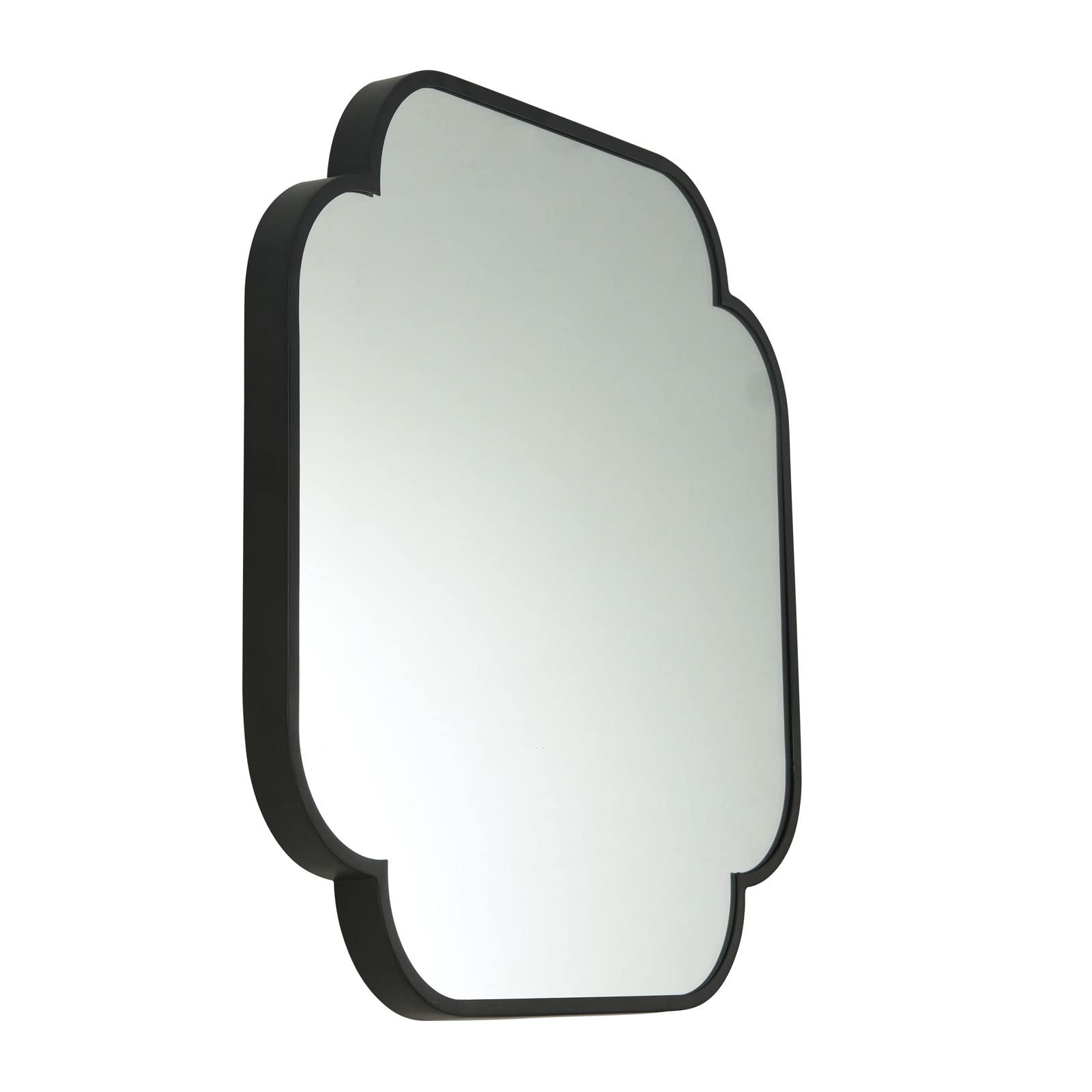 24 Inch Black Square Wall Mirror - Modern Frameless Bathroom & Bedroom Decor for Home, Vanity, Dressing Room, and Entryway