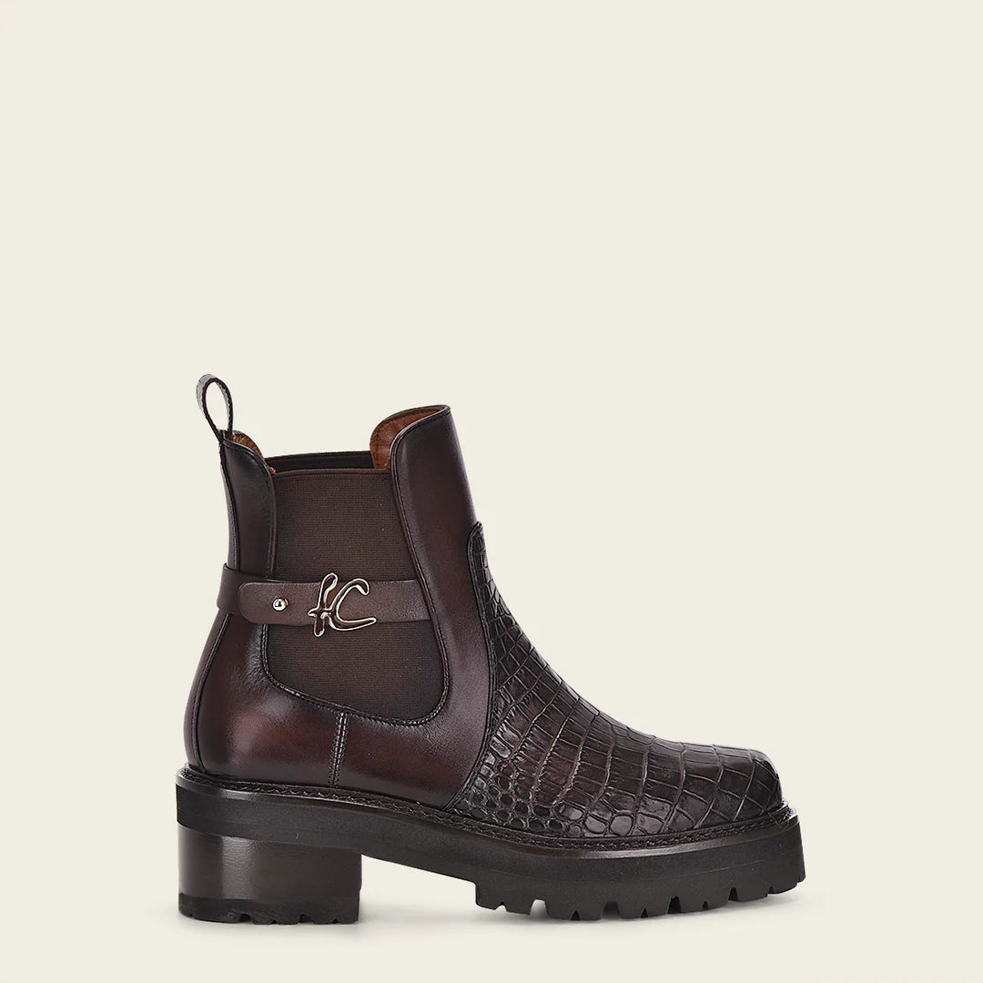 Franco Cuadra Women's Brown Leather Combat Boots - 57WMPTS Stylish Casual Fashion Moreletti Boots for Everyday Wear & Outdoor Adventures