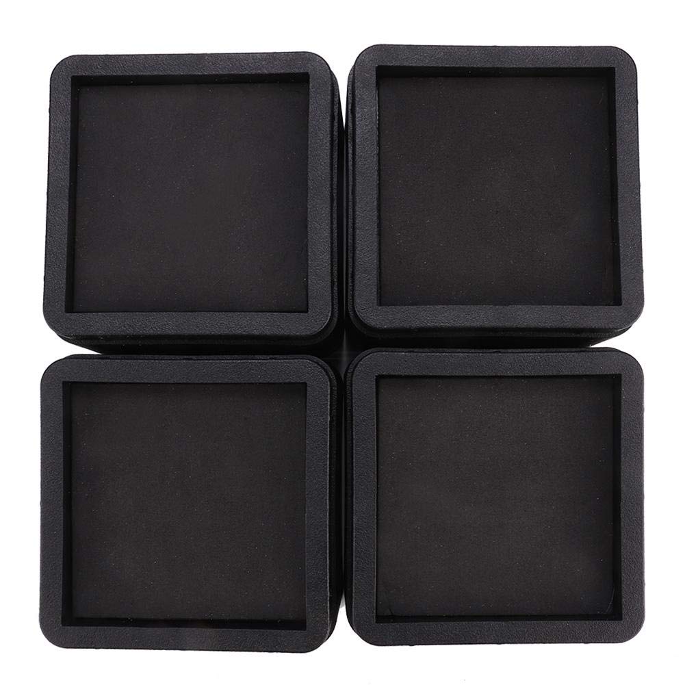 Haofy 4PCS Black Square Furniture Legs - Durable Stackable Bed Risers, Moisture & Insect Proof - Perfect for Raising Beds, Sofas, Nightstands & Desks - Ideal for Home, Office & Dorm Room Use