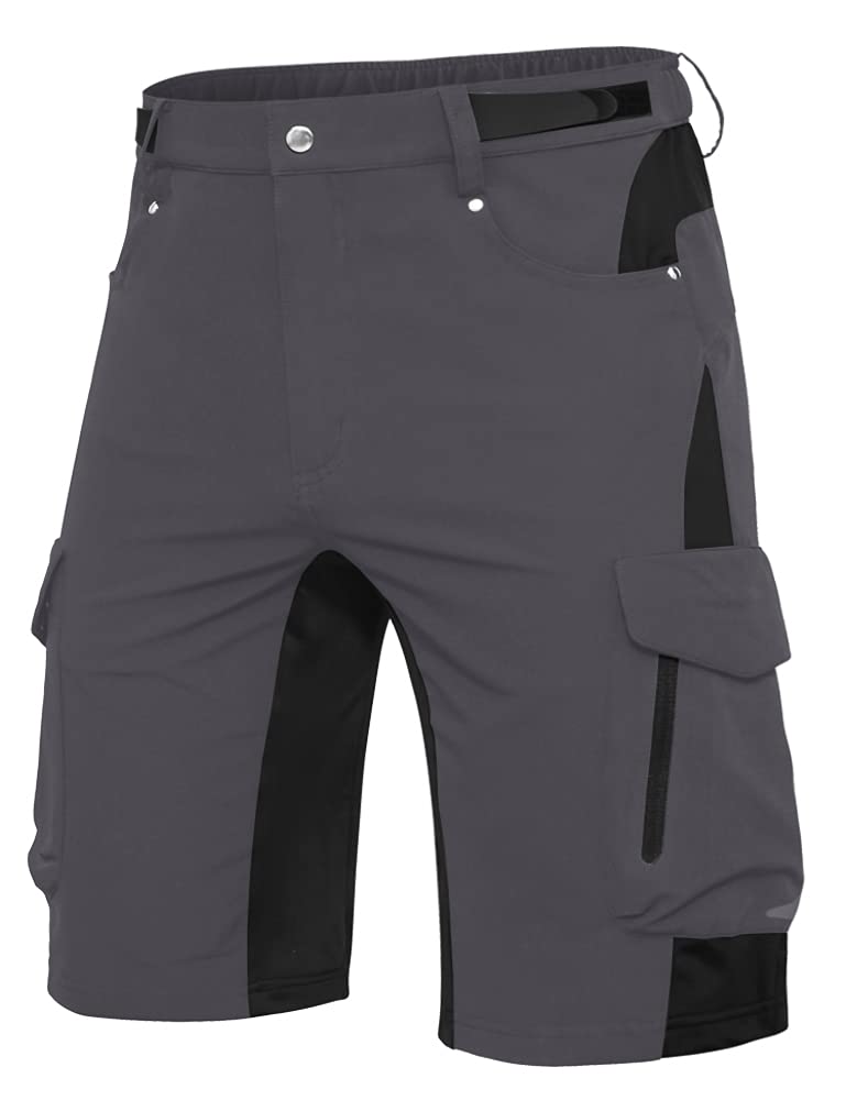 Hiauspor Men's Hiking Cargo Shorts - Lightweight Quick-Dry Stretch MTB Shorts for Golf, Fishing & Outdoor Activities | Tactical Casual Shorts for Adventure & Everyday Wear