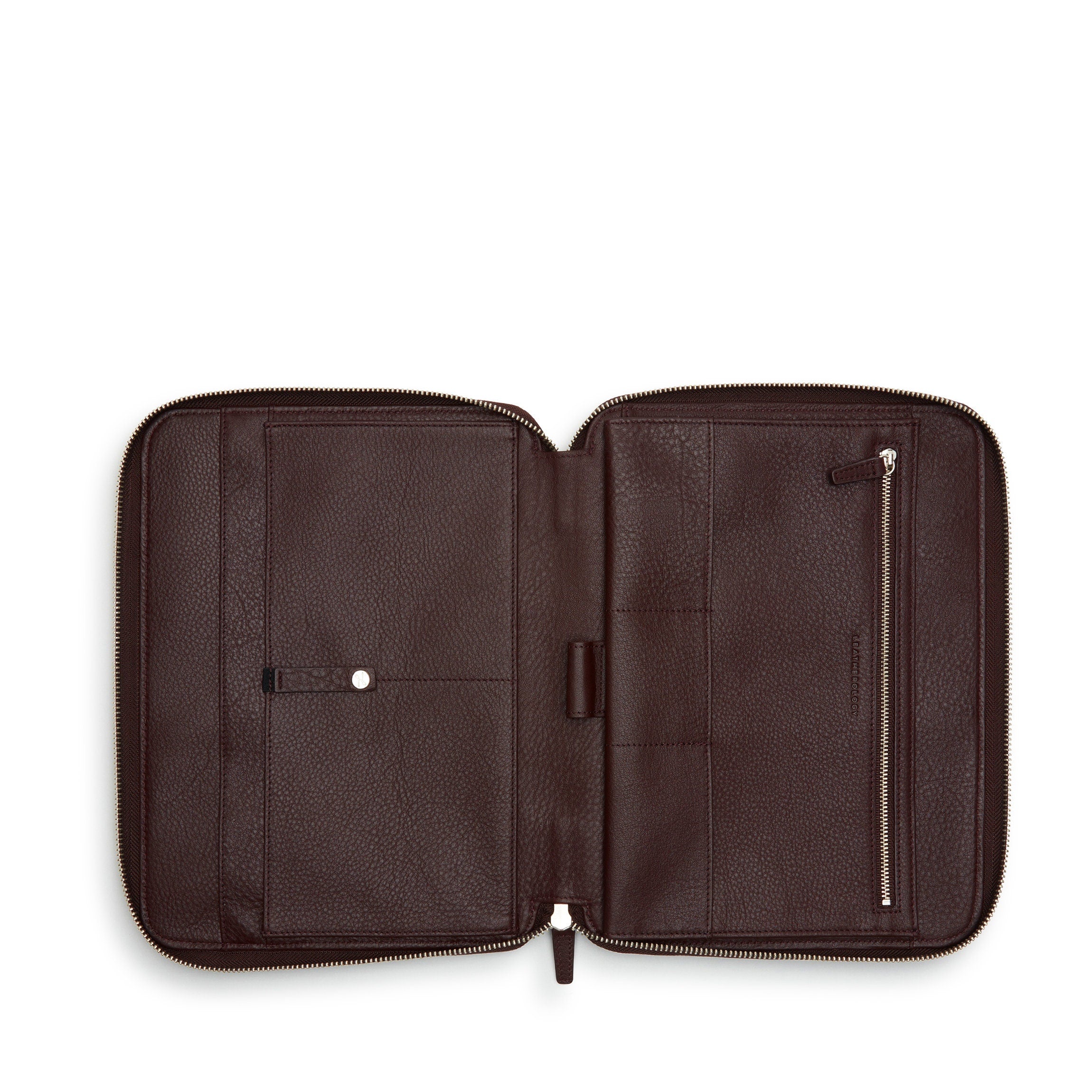 Premium Brown Tech Folio - Durable Leather Laptop Briefcase for Business & Travel - Fits 15