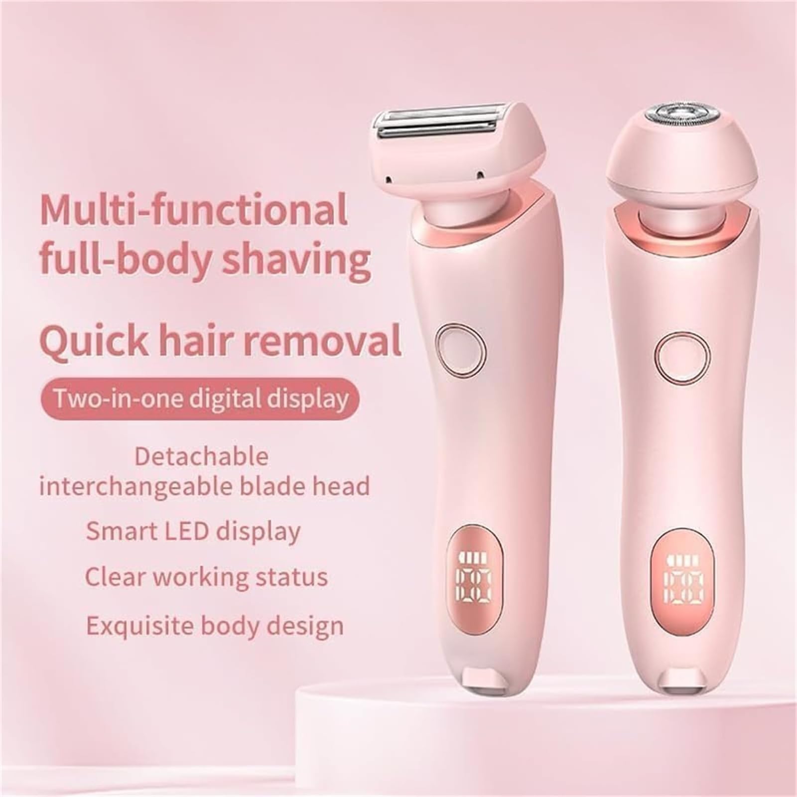 Livora Silkglide Pro Women's Electric Shaver - Waterproof 2-in-1 Wet & Dry Razor for Smooth Legs & Bikini Line - Pink (Perfect for Travel, Gym & Quick Hair Removal)