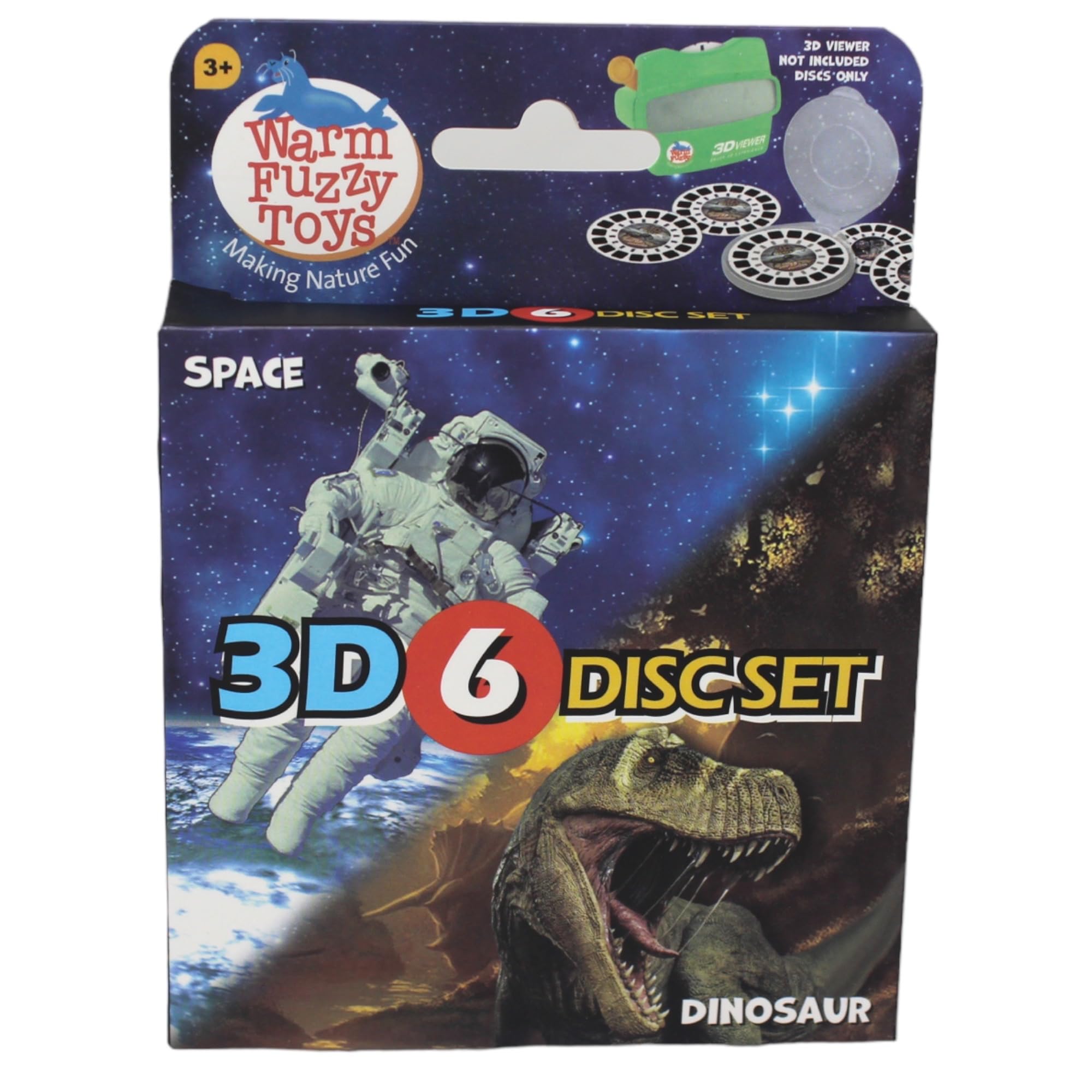 Space & Dinosaur Viewfinder Reels for Kids & Adults - 6 HD 3D Slide Reels with 42 Images | Retro Classic Toy for Family Fun, Educational Play & Nostalgic Entertainment