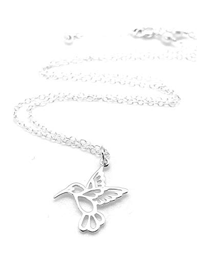 Small Hummingbird Sterling Silver Charm Necklace - Dainty Bird Pendant Jewelry for Women - Perfect Gift for Birthday, Anniversary & Everyday Wear