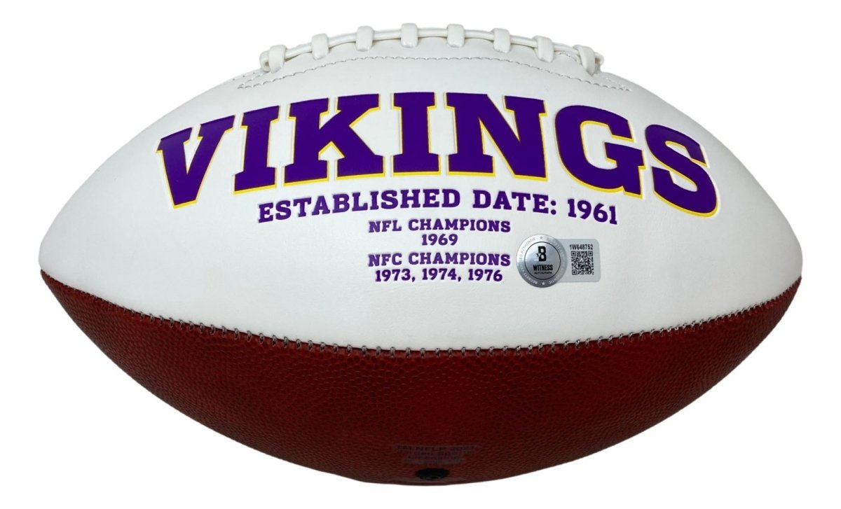 Aaron Jones Autographed Minnesota Vikings Football with Team Logo - Official BAS ITP Certified - Perfect for Collectors, Fans, and Sports Memorabilia Displays