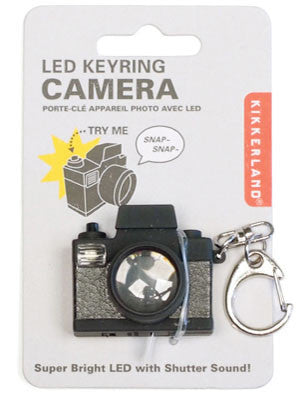 Kikkerland LED Camera Keychain - Mini Flashlight for Keys, Wallet, or Bag - Perfect for Nighttime Safety and Easy Key Finding