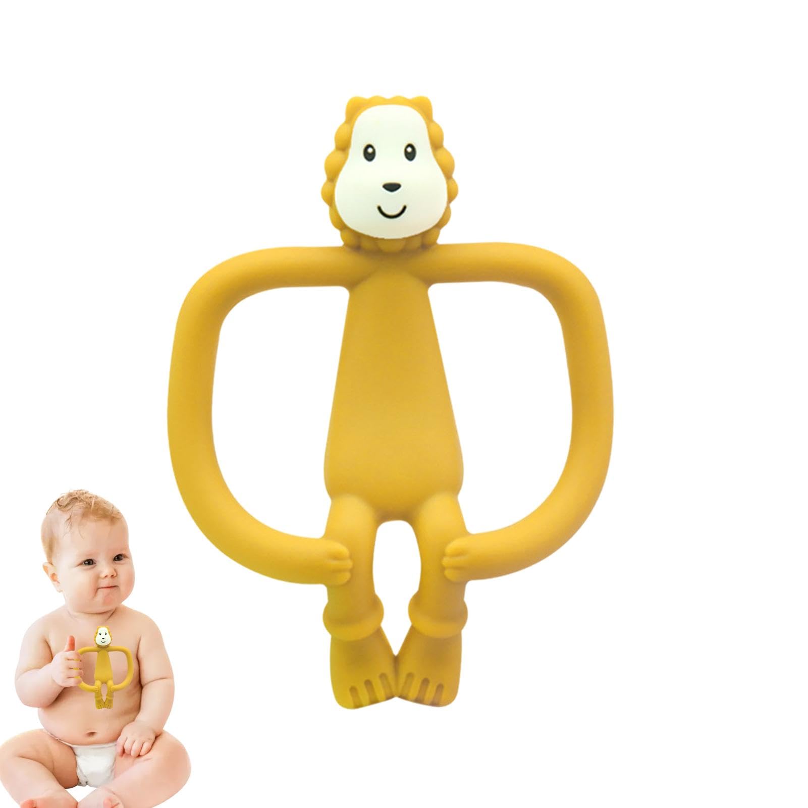 Lion Teether Toy for Babies & Toddlers - Food-Grade Silicone Teething Toy for Boys & Girls | Soothing Gum Relief, Easy to Grip & Clean | Perfect for Home, Travel & Daycare Use