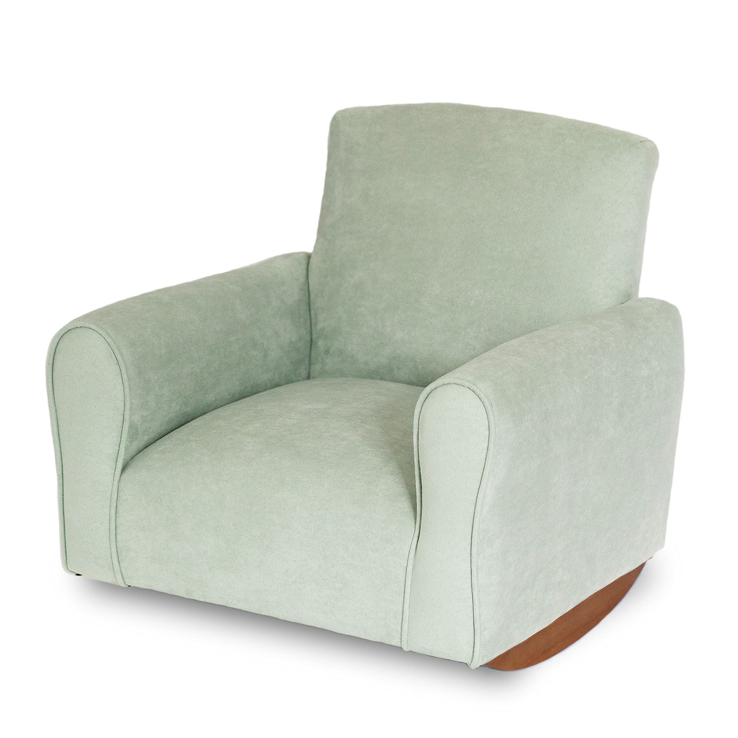 KC100 Kids Chair - Toddler Upholstered Armchair with Rockers - Seafoam Green - Comfortable & Safe Rocking Chair for Children - Perfect for Playrooms, Bedrooms & Reading Nooks