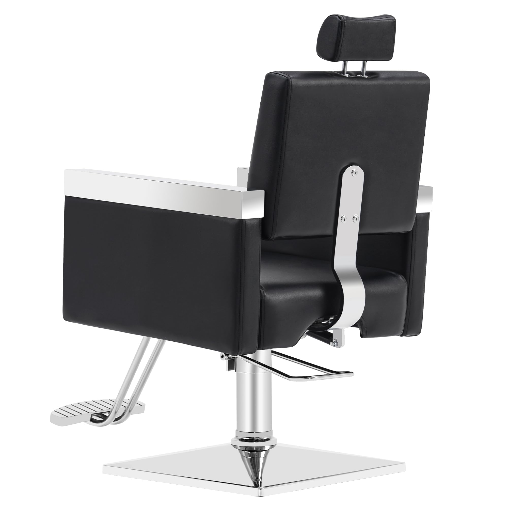 BarberPub Classic Recline Hydraulic Barber Chair - Professional Salon & Spa Hair Styling Equipment with Adjustable Height (Model 3018, Black) - Perfect for Barber Shops, Hair Salons, and Home Styling Stations