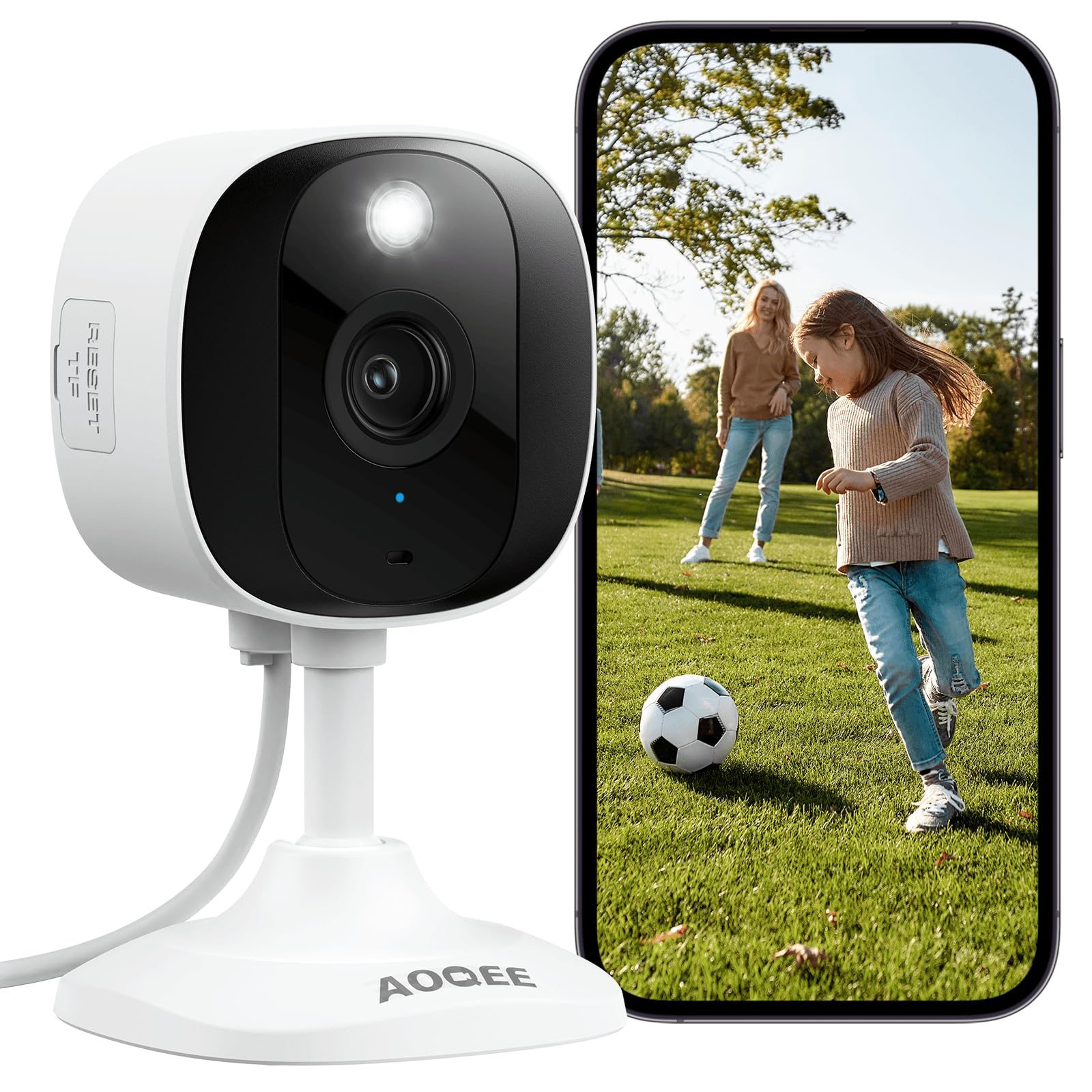 AOQEE 2K Outdoor Security Camera - IP65 Waterproof WiFi CCTV System with Human Detection, Color Night Vision & Smart Siren | Works with Alexa | Ideal for Home, Pet Monitoring & 24/7 Surveillance (Model C1)