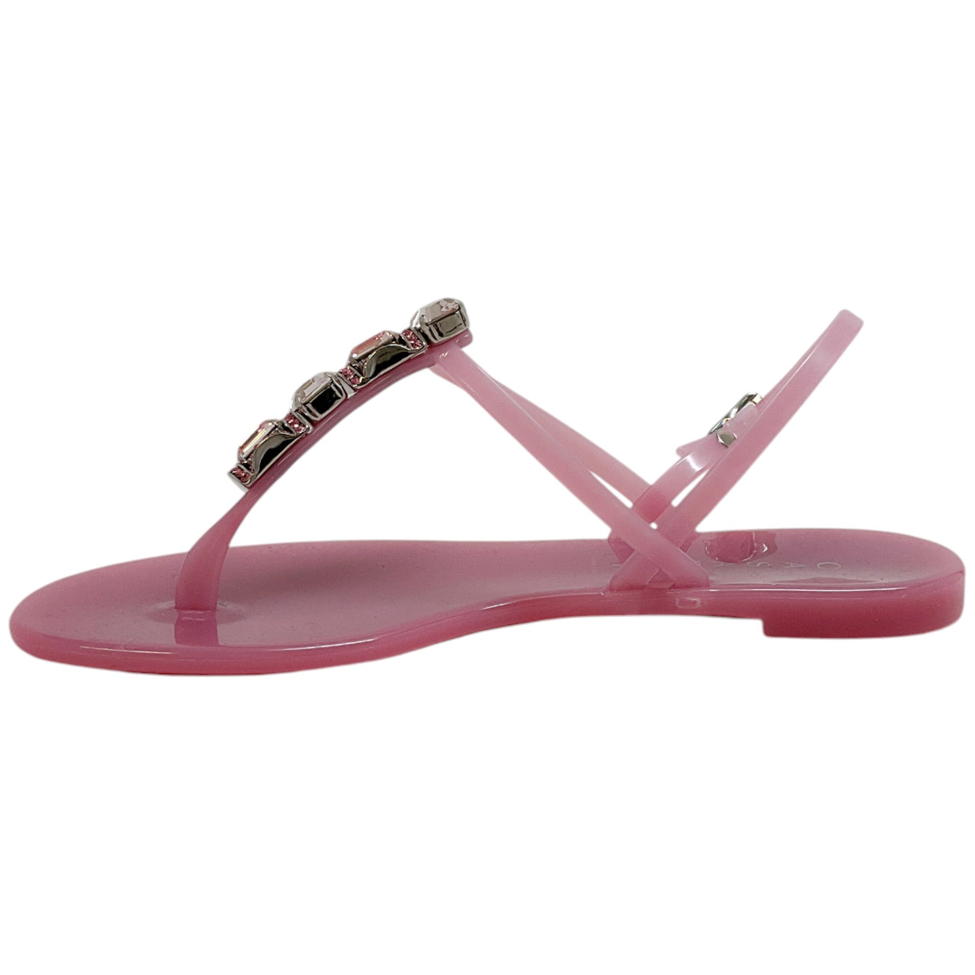 Casadei Beah Pinkhouse Jeweled Jelly Sandals for Women - Stylish Rhinestone Flip Flops for Beach, Pool & Summer Outfits