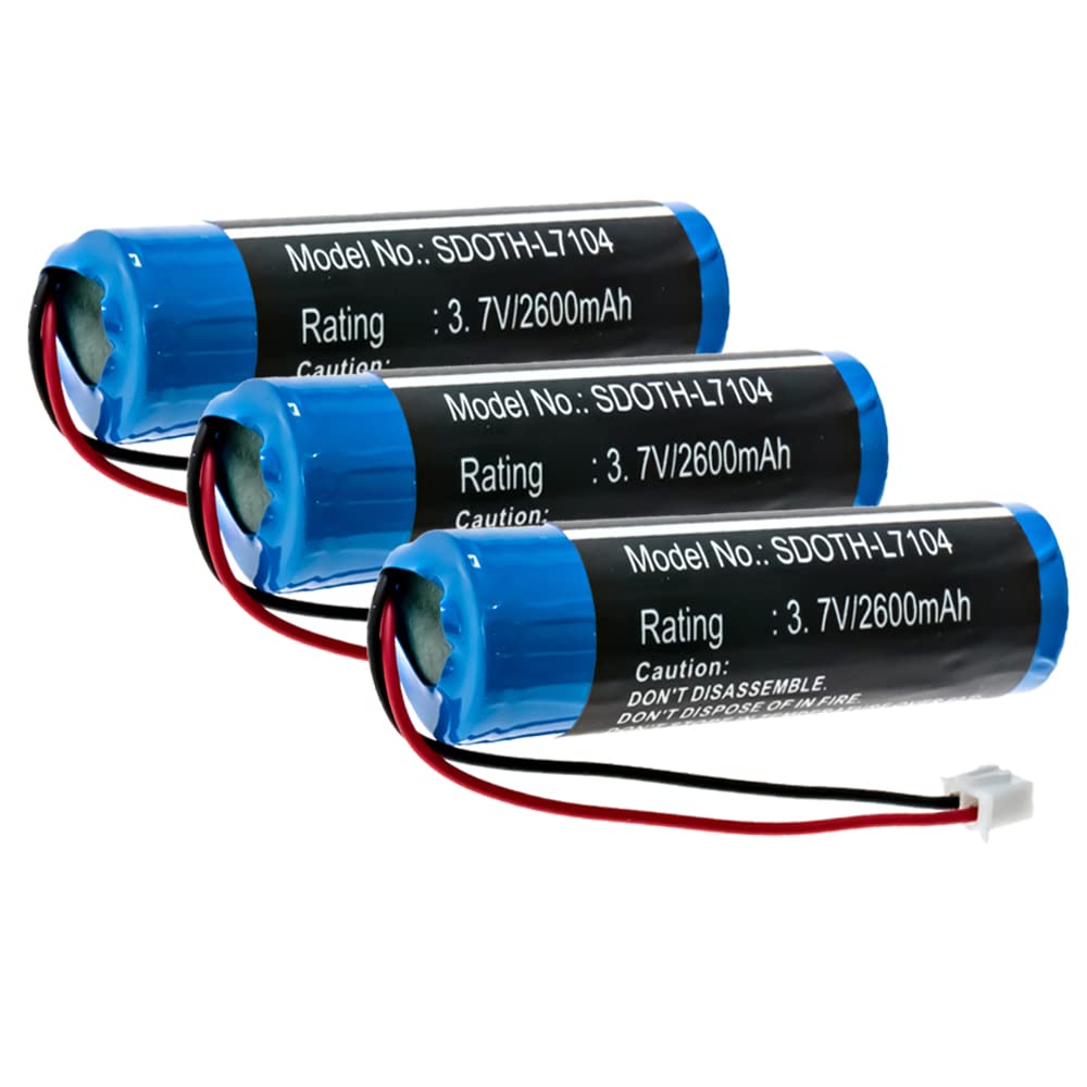 Synergy Digital Amplifier Batteries - 3-Pack Li-Ion 3.7V 2600mAh Replacement for Croove B0143KH9KG | Compatible with Croove Amplifiers | Perfect for Guitar Amps, PA Systems & Professional Audio Equipment