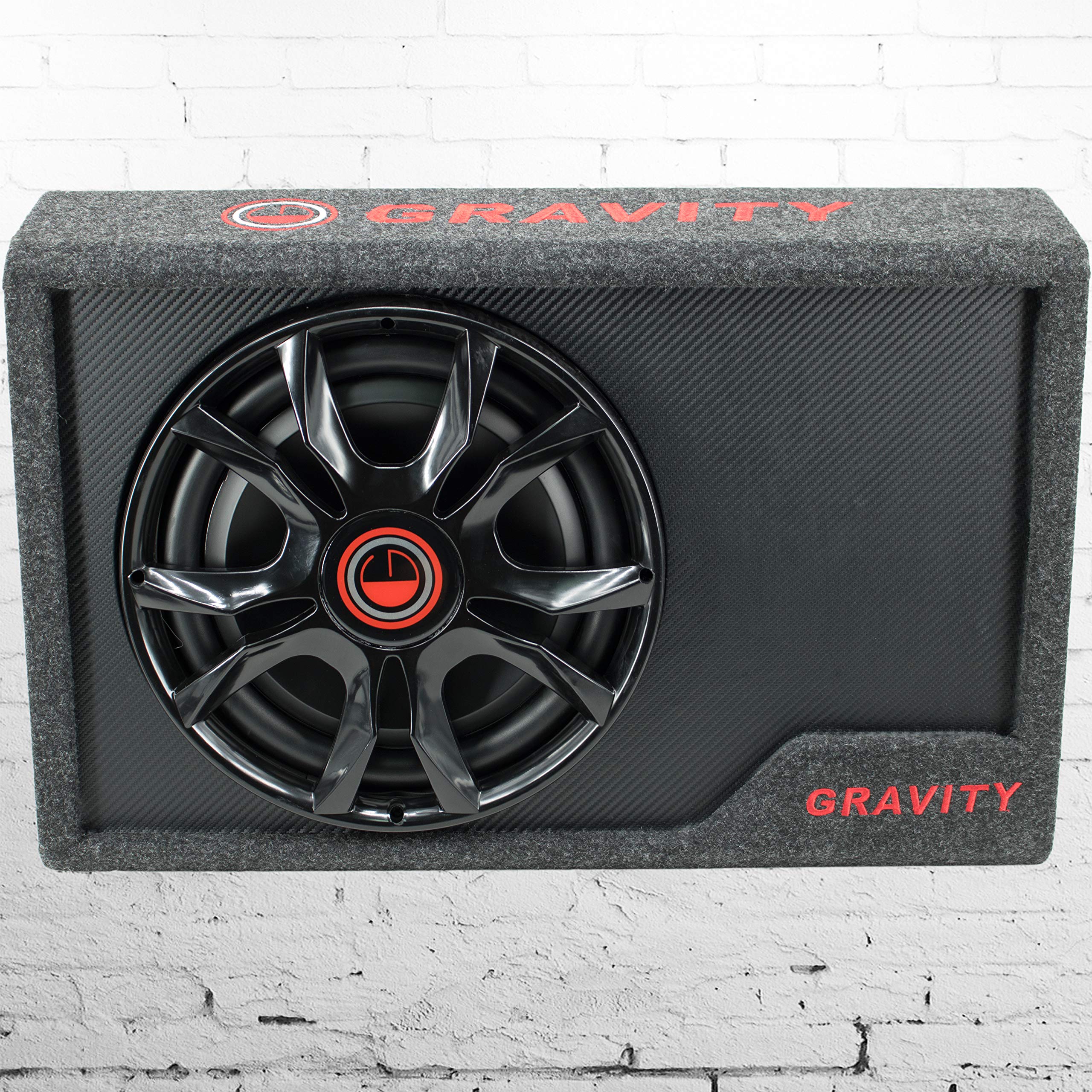 Gravity 1000W Slim Powered Car Subwoofer - Compact Under-Seat Bass Enclosure for Enhanced Audio | Perfect for Trucks, SUVs & Custom Car Audio Systems