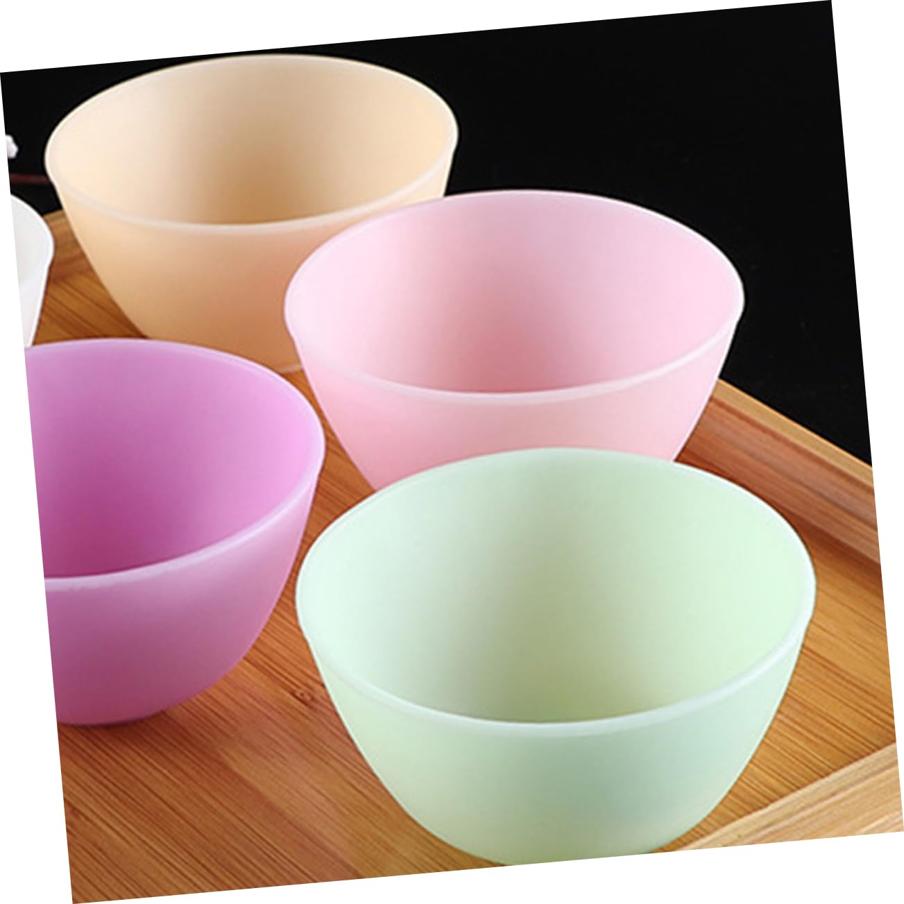 5-Piece Mask Mixing Tool Set - DIY Mask Holder Accessories for Salon, Face Mask Bowl, Cosmetics Mixing Bowl, Green Clay Mask Application - Perfect for Spa, Beauty Salon & At-Home Skincare Routines