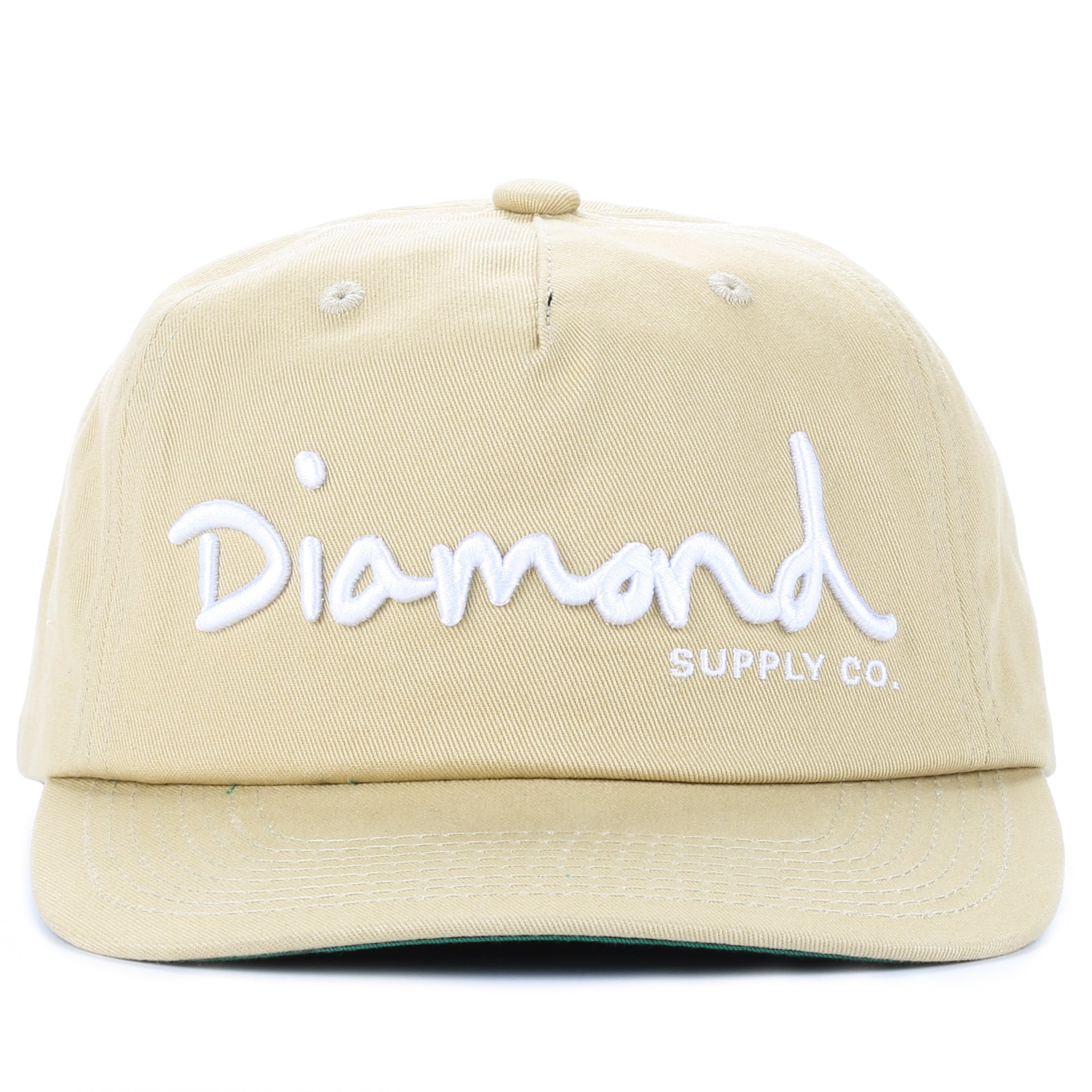 Diamond OG Script Snapback Hat - Khaki Color Adjustable Baseball Cap for Men & Women - Perfect for Streetwear, Hip-Hop Fashion, and Casual Outfits