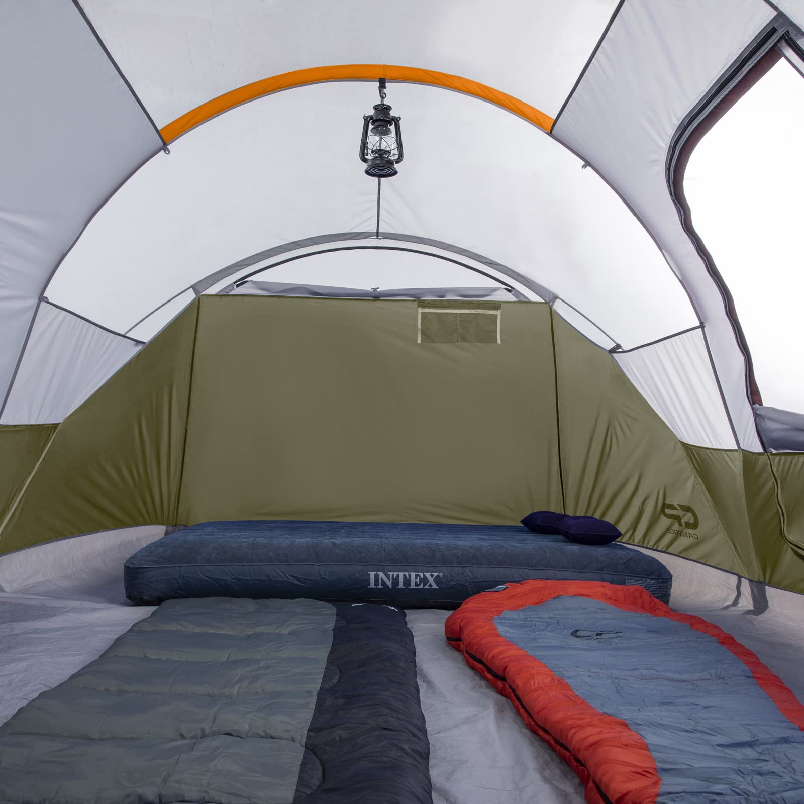 CAMPROS CP Tent 9-Person Waterproof Camping Tent - 2 Room Family Tent with Rainfly, 4 Large Mesh Windows & Carry Bag - Easy Setup for Outdoor Adventures, Hiking, and Backyard Camping
