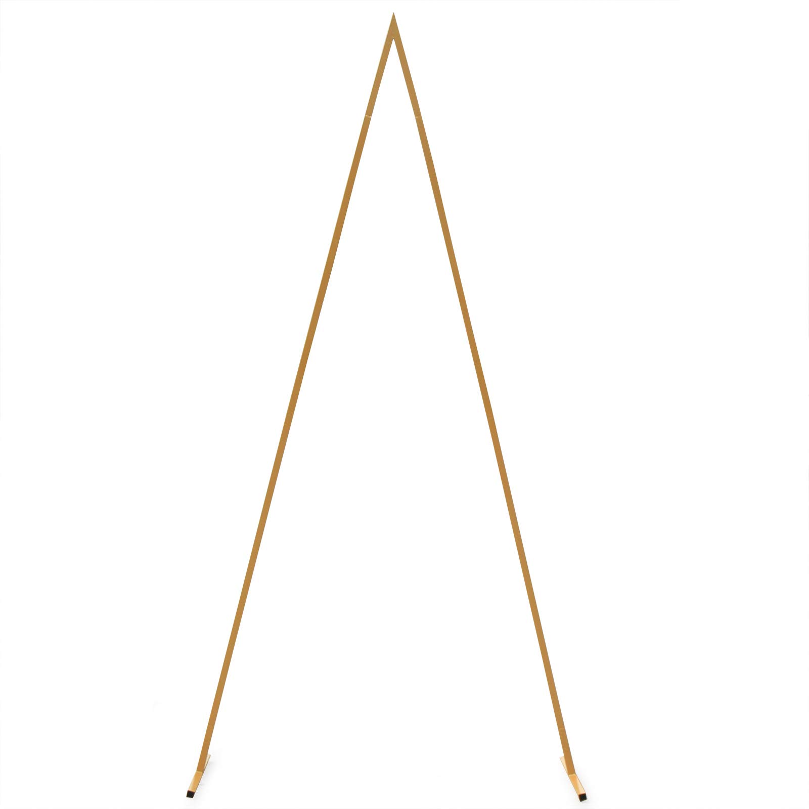 LOYALHEARTDY 8FT Gold Metal Triangle Wedding Arch Stand - Modern Geometric Wedding Backdrop for Outdoor Ceremonies, Garden Parties & Photo Shoots - Durable Lawn Decoration for Wedding Aisle & Reception Entrance
