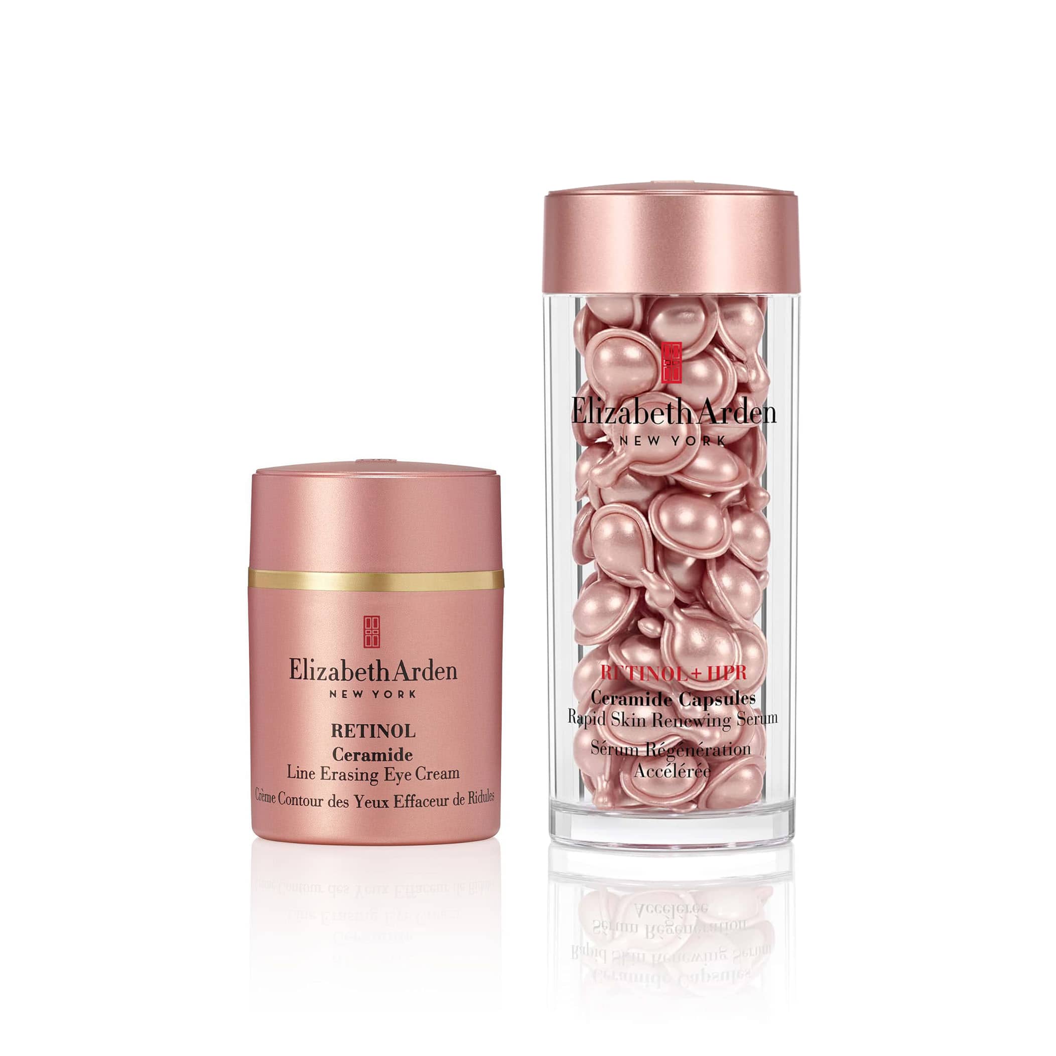Retinol + HPR Ceramide Capsules - Anti-Aging Skin Renewal Serum & Eye Cream Set for Wrinkles & Dark Circles - Perfect for Nighttime Skincare Routine