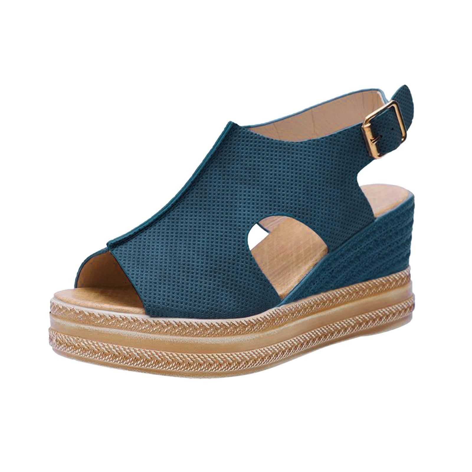 SNKSDGM Women's Arch Support Yoga Mat Insole Flip Flops - Open Toe Sandals with Straps, Bohemian Style Chunky Heel Sandals for Yoga, Beach, and Summer Fashion