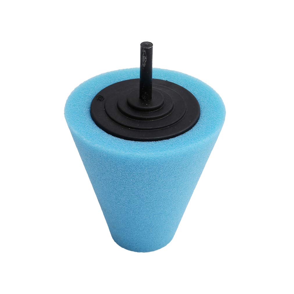 Sevenfly Wheel Sponge Buffing Polishing Cone - Professional Automotive Wheel Hub Cleaner & Metal Polish Ball for Car Detailing (Blue) - Perfect for DIY Car Care, Wheel Restoration & Metal Polishing Projects