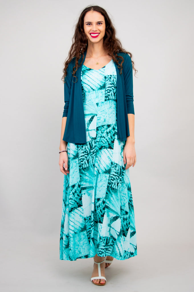 Stylish Coraline Dress - Handmade Shibori Dyed Linen Bamboo Blend - Perfect for Summer Outings & Boho Fashion