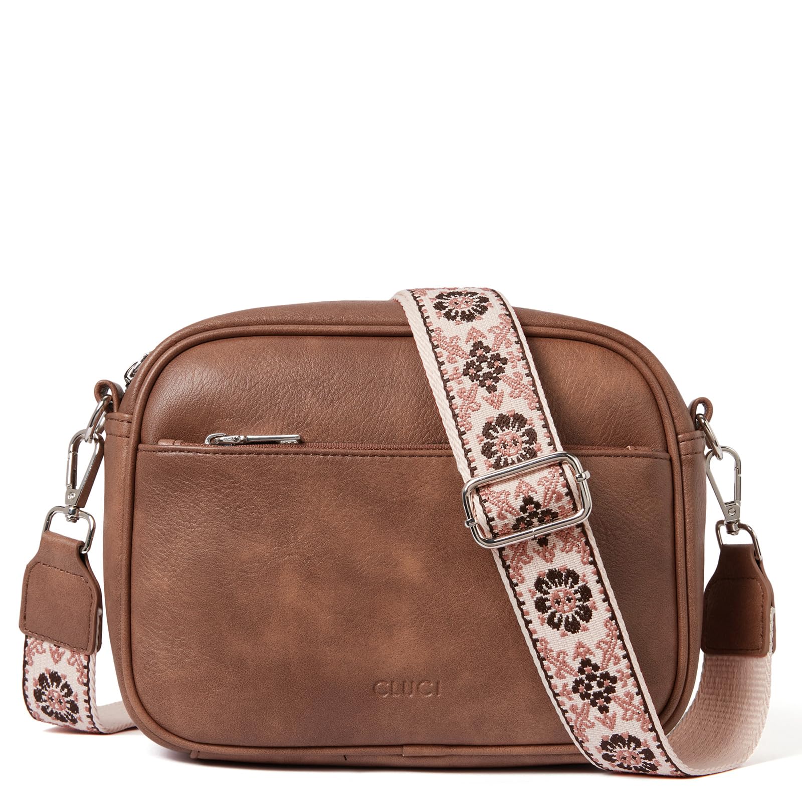 CLUCI Vegan Leather Crossbody Bags for Women - Adjustable Wide Strap Shoulder Handbag Purse | Perfect for Work, Travel & Everyday Use
