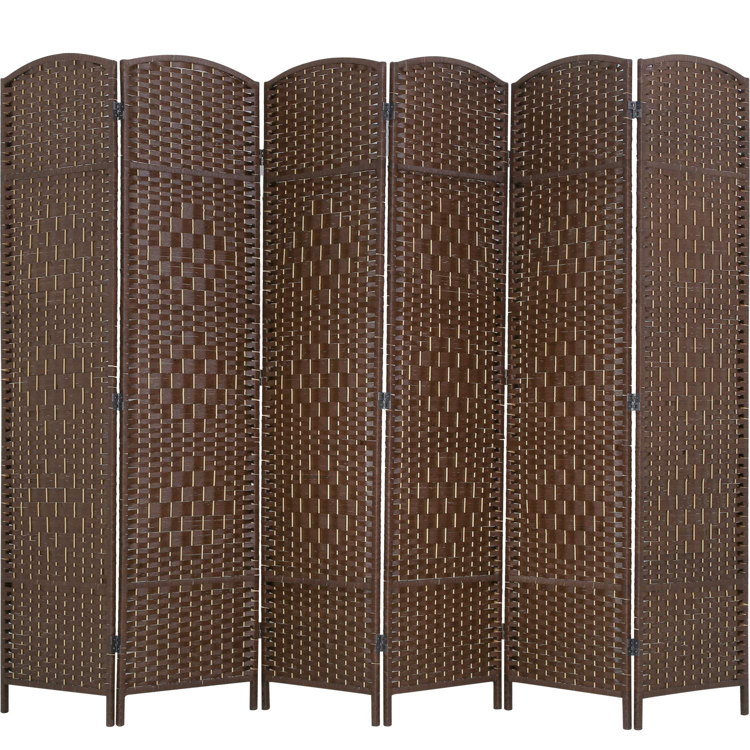 6-Panel Folding Room Divider Privacy Screen - 6ft Tall Wooden Partition Wall for Home & Office - Portable Indoor Space Separator for Bedroom, Living Room, Dorm, Studio, and Events