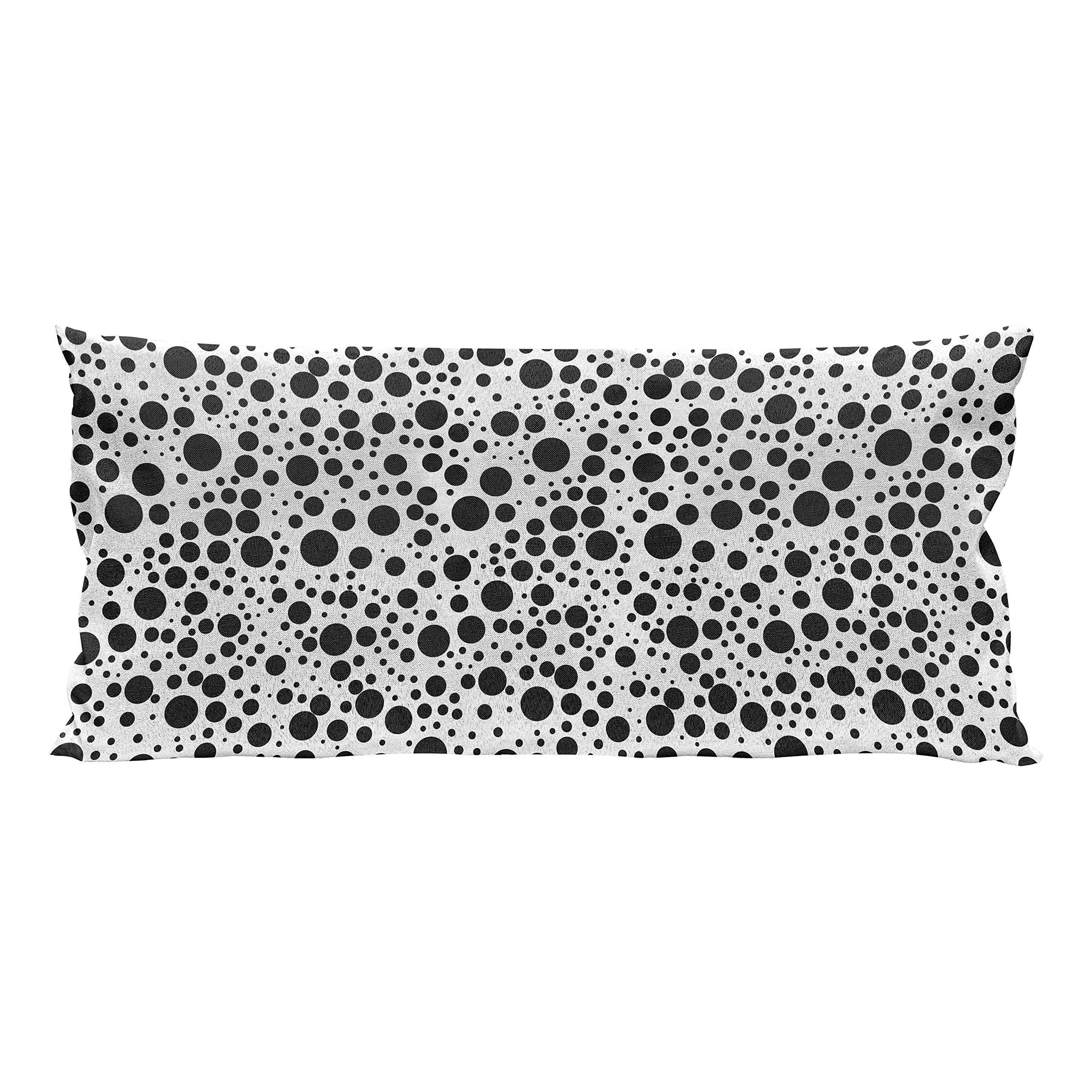Ambesonne Black and White Dot Pattern Throw Pillow Cover 36x16 Inches - Modern Geometric Dots Design Decorative Cushion Case for Sofa, Bed, Living Room - Minimalist Black and White Home Decor Accent Pillow