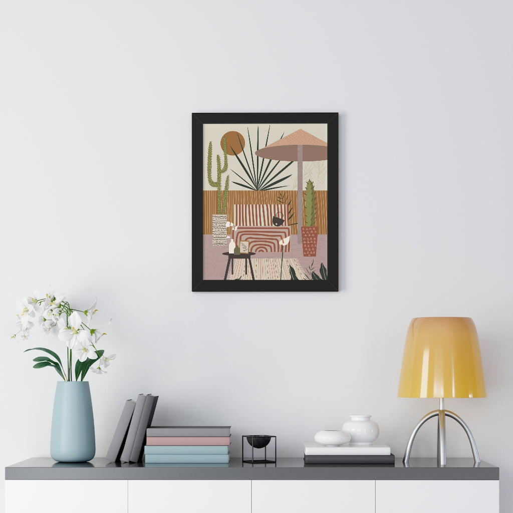 Modern Art Sketch Framed Vertical Poster - Wall Decor for Living Room, Bedroom & Office - Handmade Canvas Painting for Home Decoration