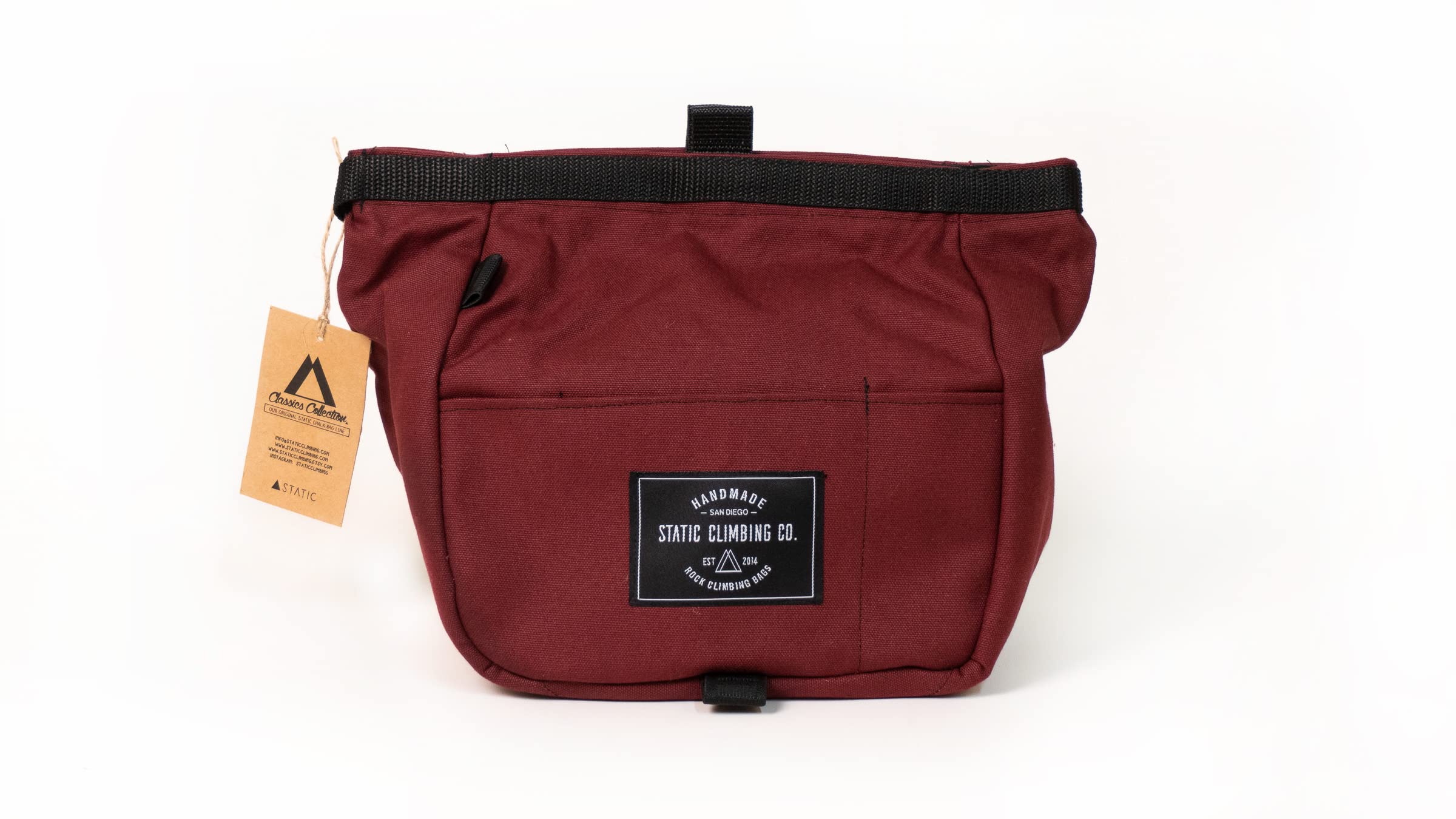 LIMITED EDITION Waxed Canvas Chalk Bucket - Oxblood Red | Handmade in California USA | Premium Rock Climbing & Bouldering Gear for Gym & Outdoor Adventures