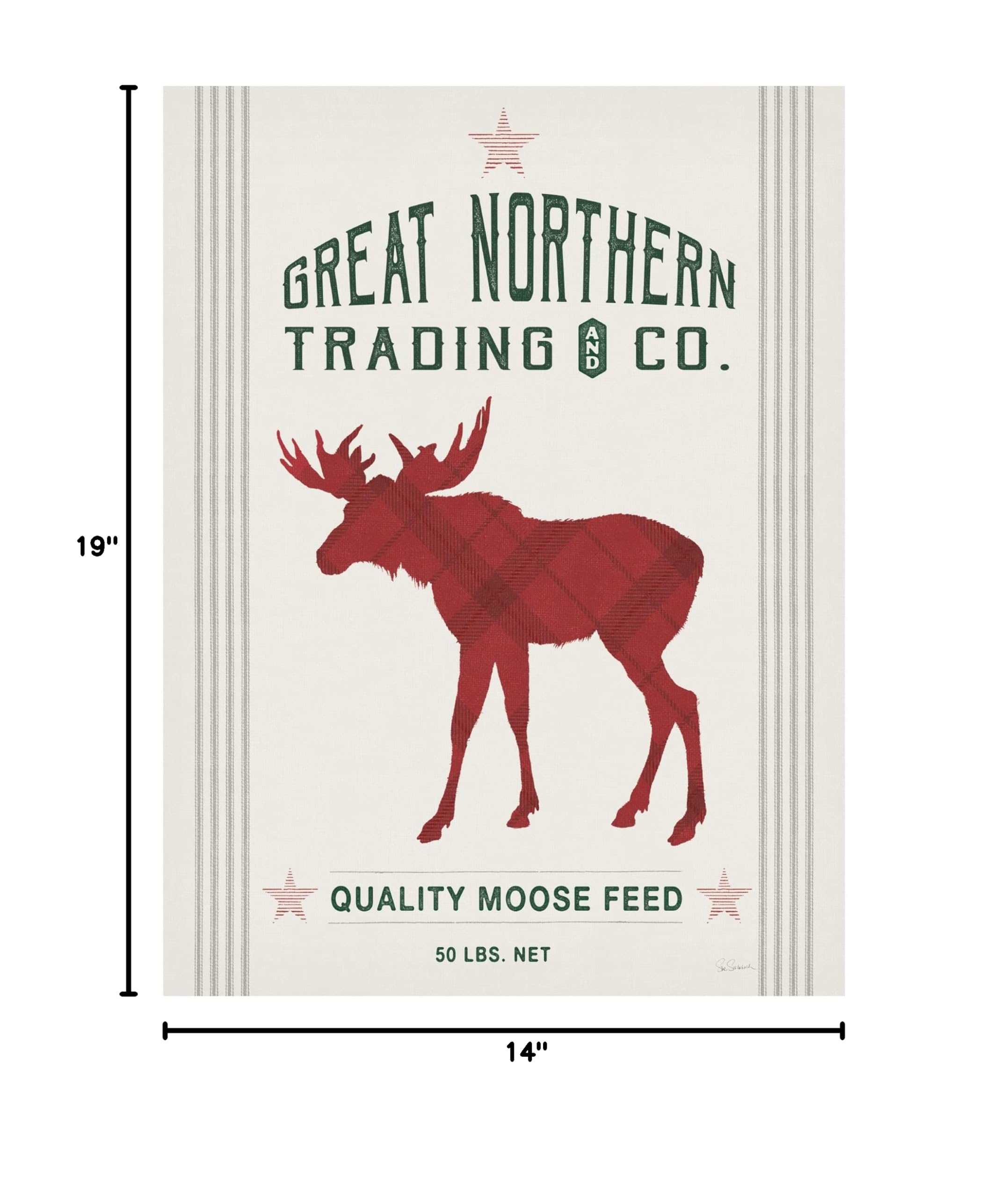 Trademark Fine Art 'Northern Trading Moose Feed' Canvas Wall Art by Sue Schlabach - Wildlife Nature Painting for Living Room, Bedroom & Office Decor
