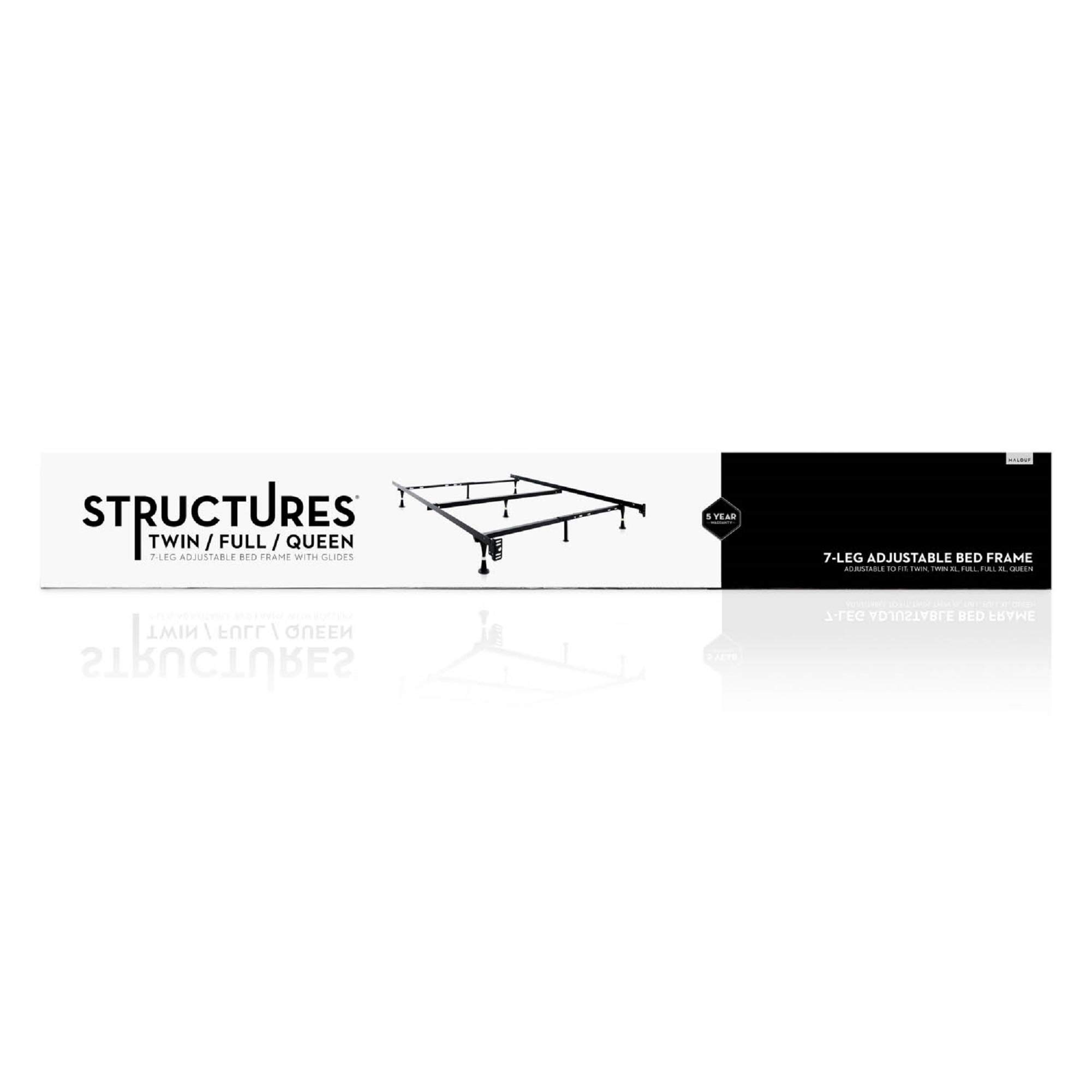 Heavy Duty Adjustable Metal Bed Frame with 7 Legs & Center Support - Queen/Full XL/Full/Twin XL/Twin Size | Sturdy Support for Mattress | Perfect for Guest Rooms, Dormitories & Home Use